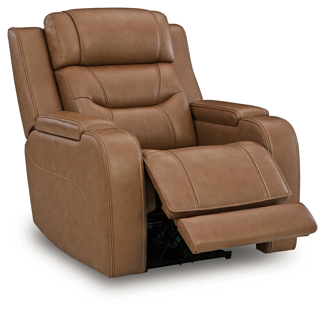 Knightington Caramel Power Recliner w/Audio Seating - Image 3