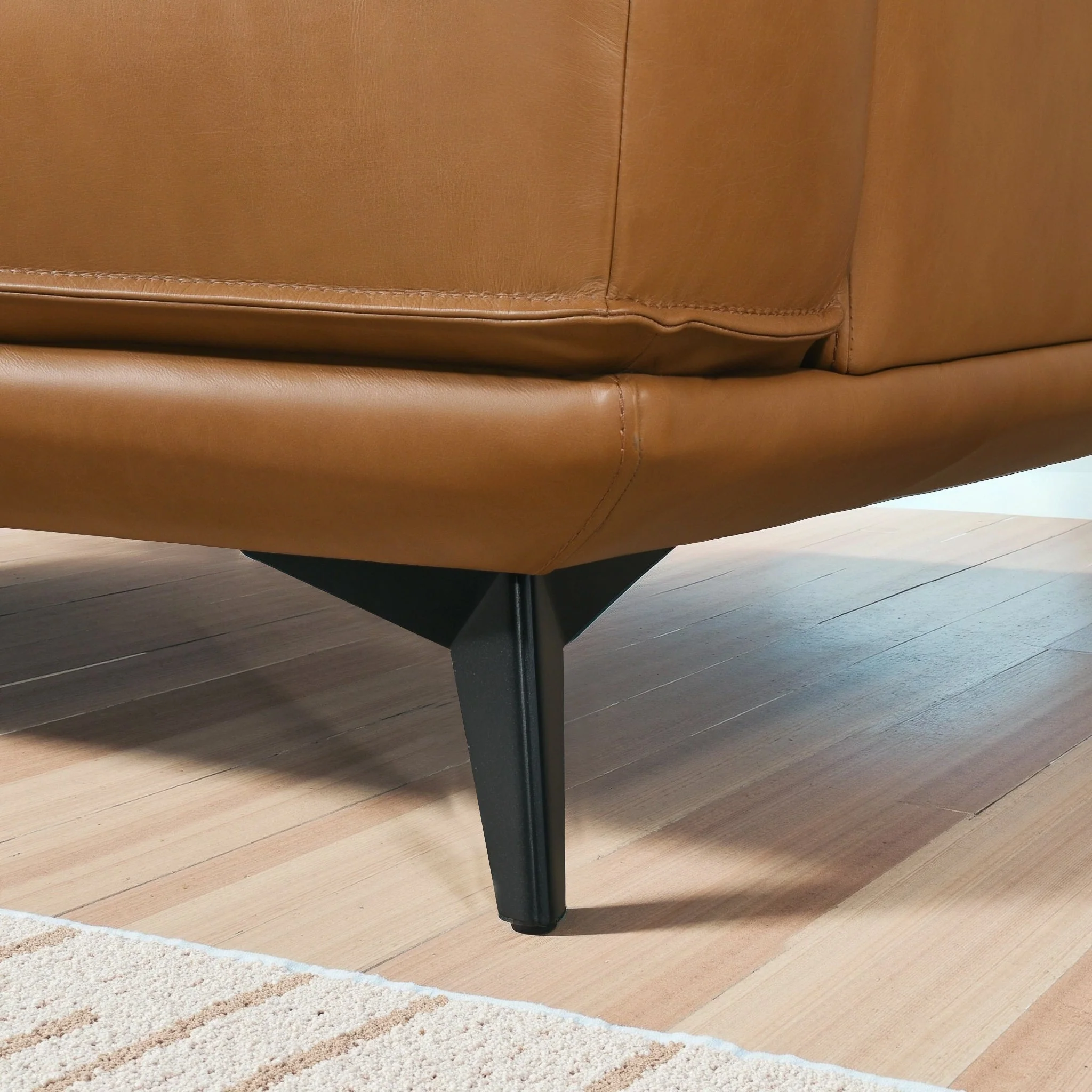 Knox Genuine Tan Leather Comfortable Sofa - Image 5