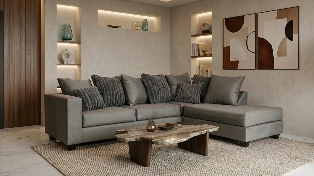 Kora Charcoal 2-Piece Right Arm Facing (RAF) Sectional