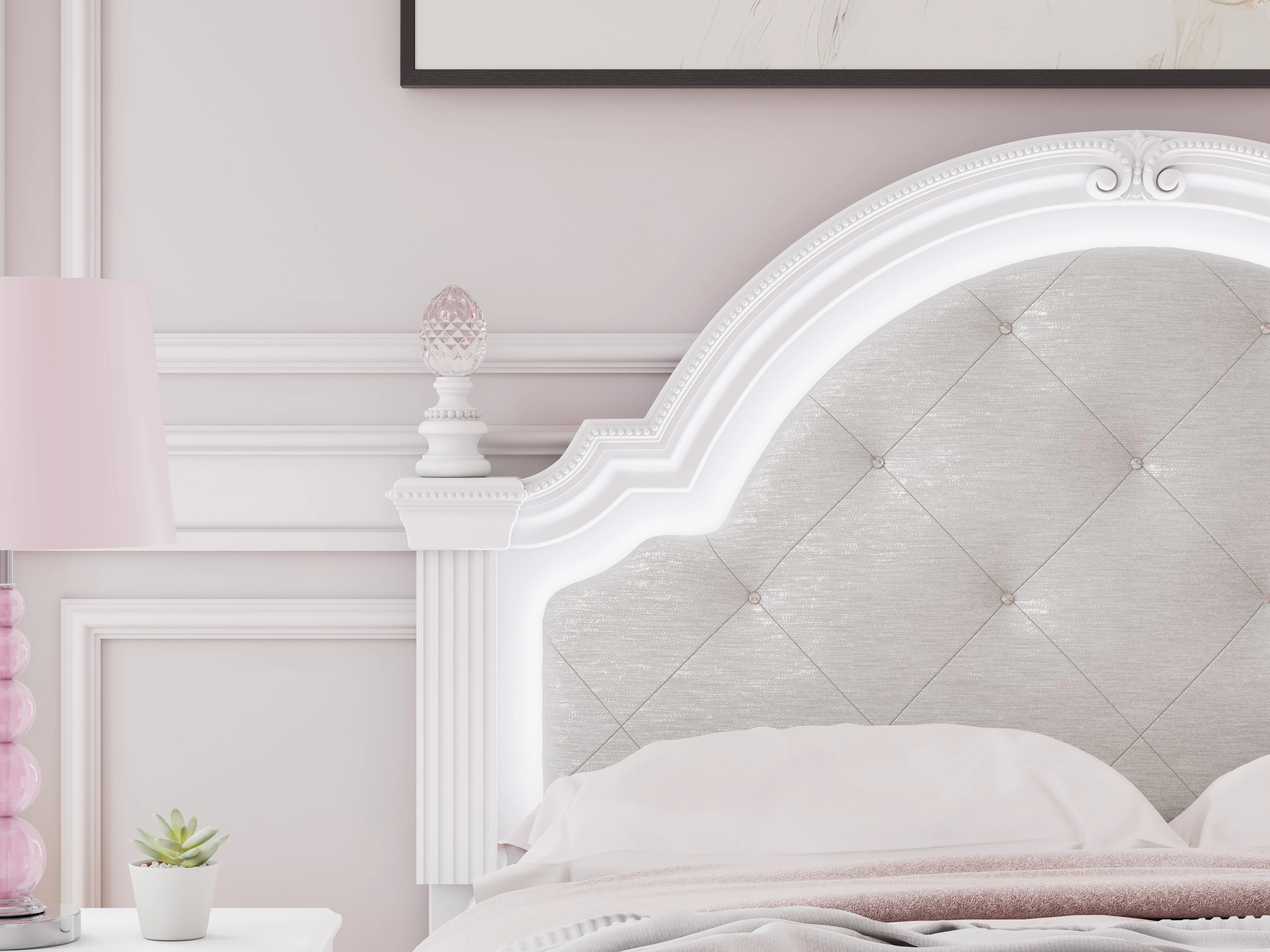 Kozlani White Full Upholstered Panel Bed - Image 10