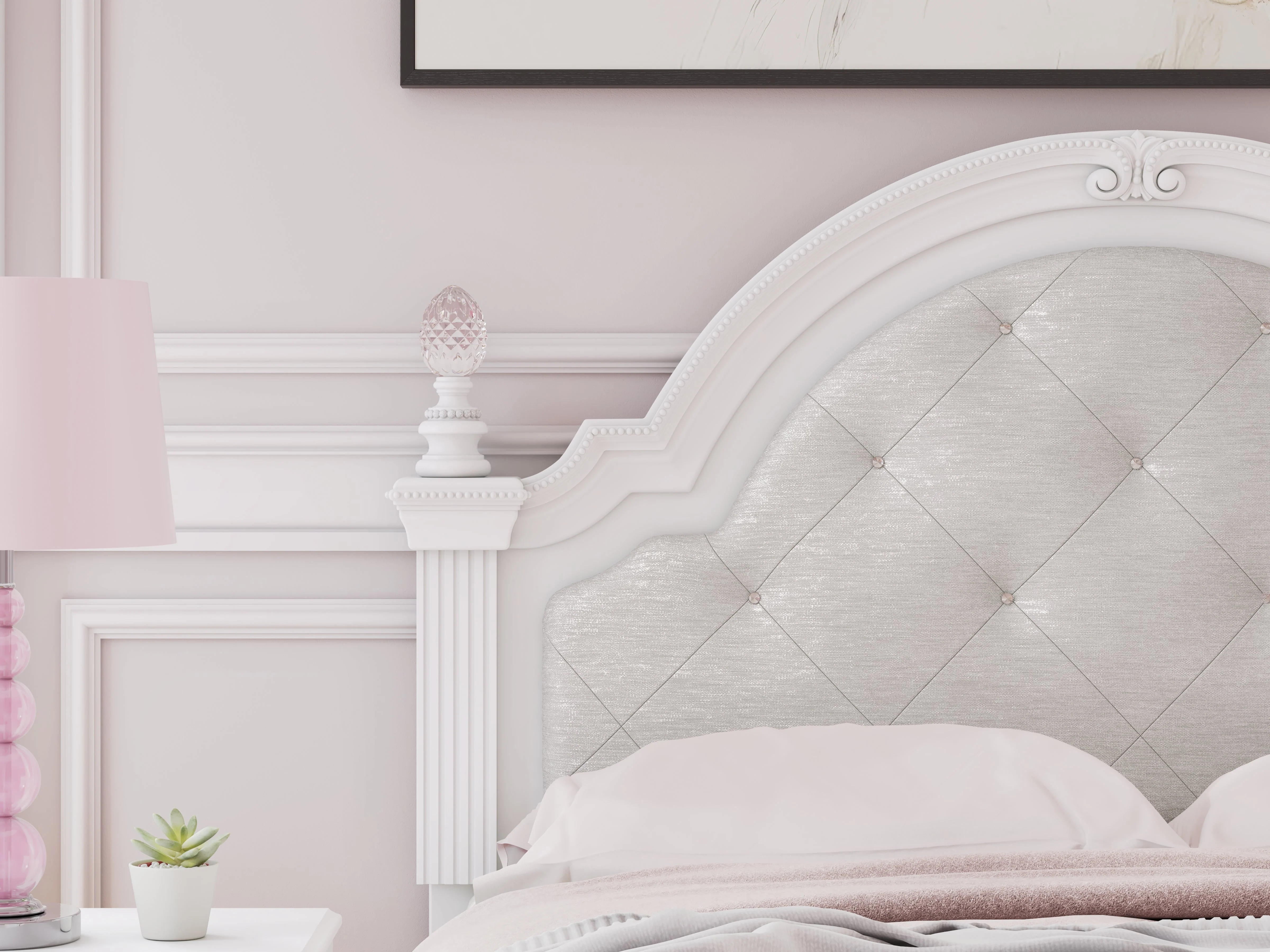 Kozlani White Full Upholstered Panel Bed - Image 12