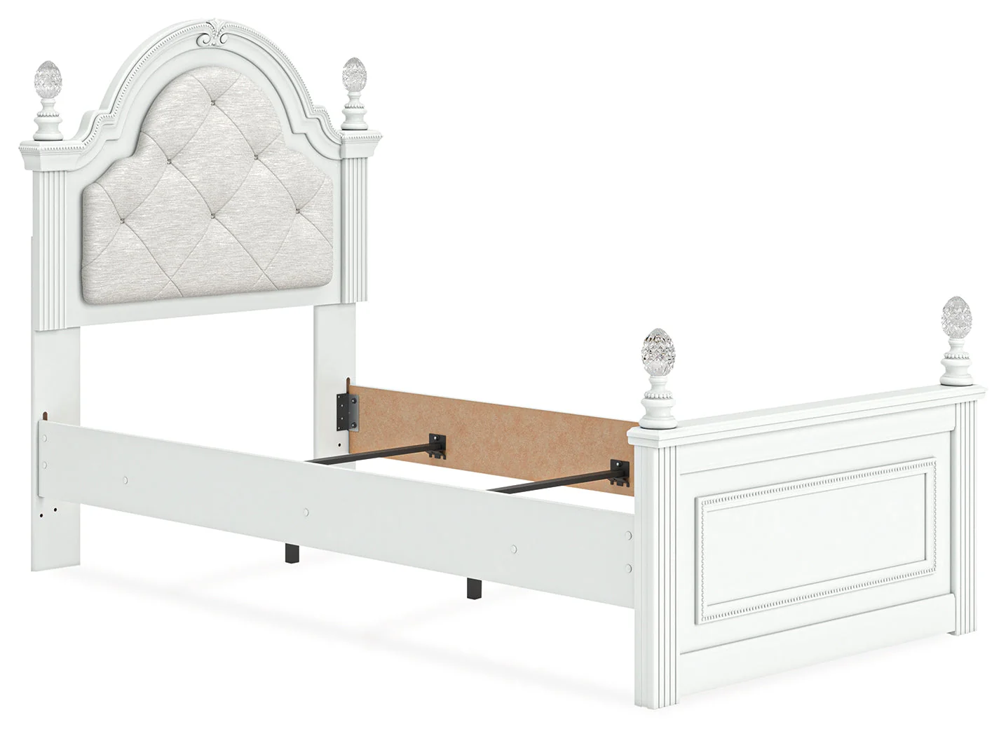 Kozlani White Twin Upholstered Panel Bed - Image 3