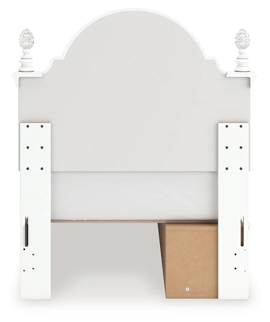 Kozlani White Twin Upholstered Panel Storage Bed - Image 8