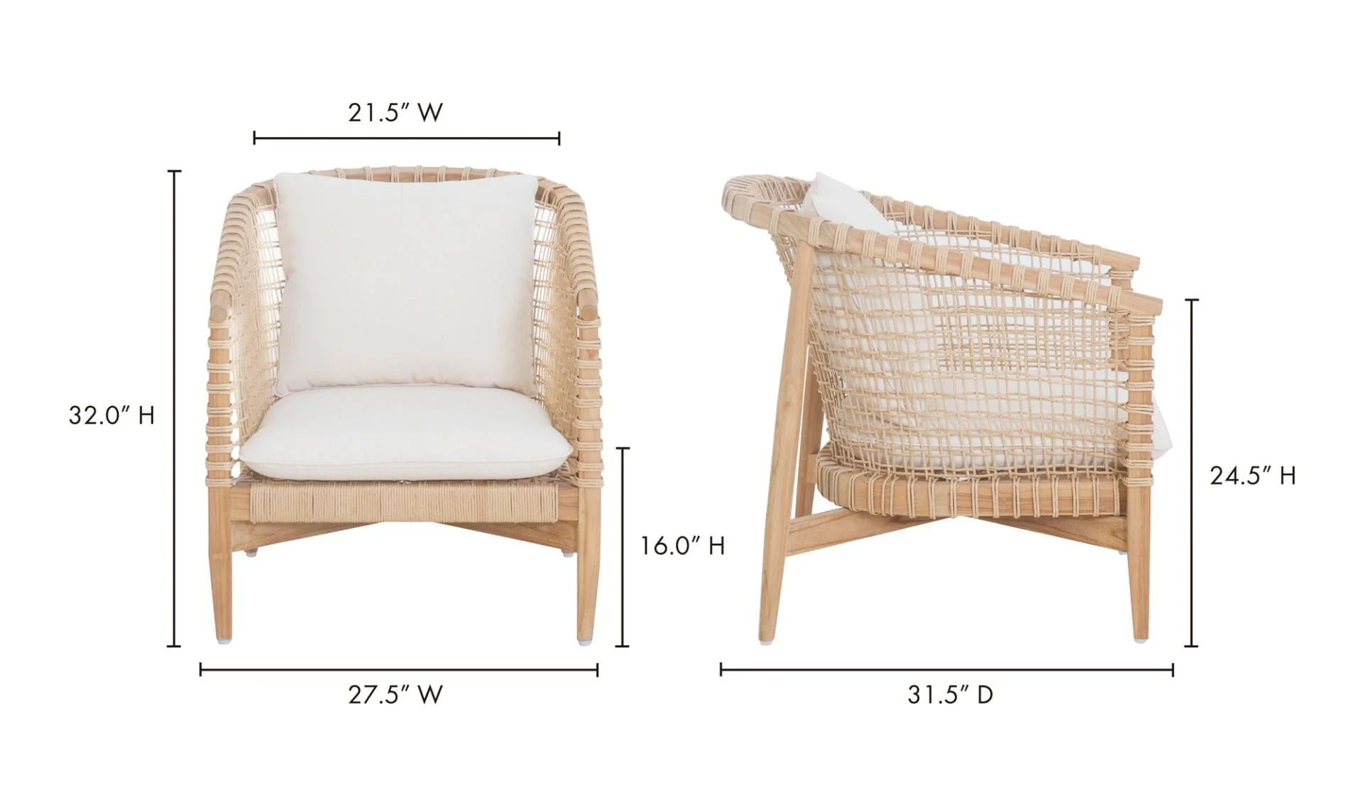 Kuna Outdoor Lounge Chair White - Image 3