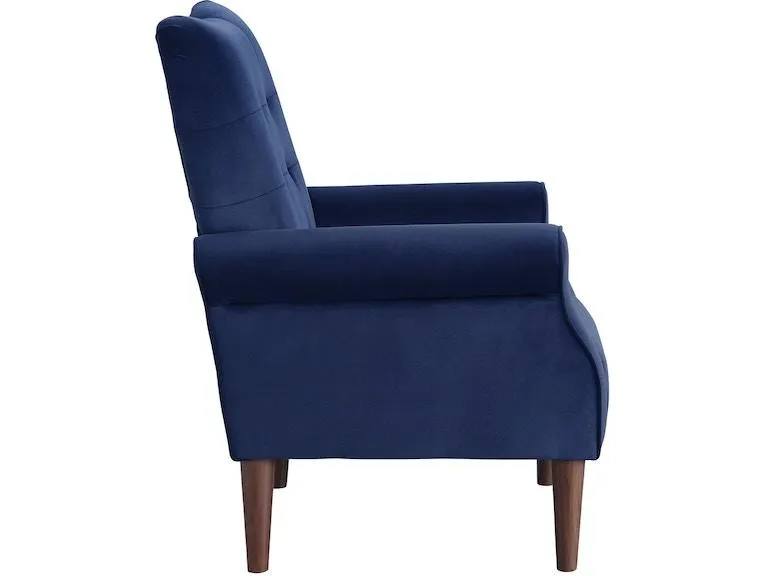 Kyrie Blue Velvet Accent Chair - Image 2