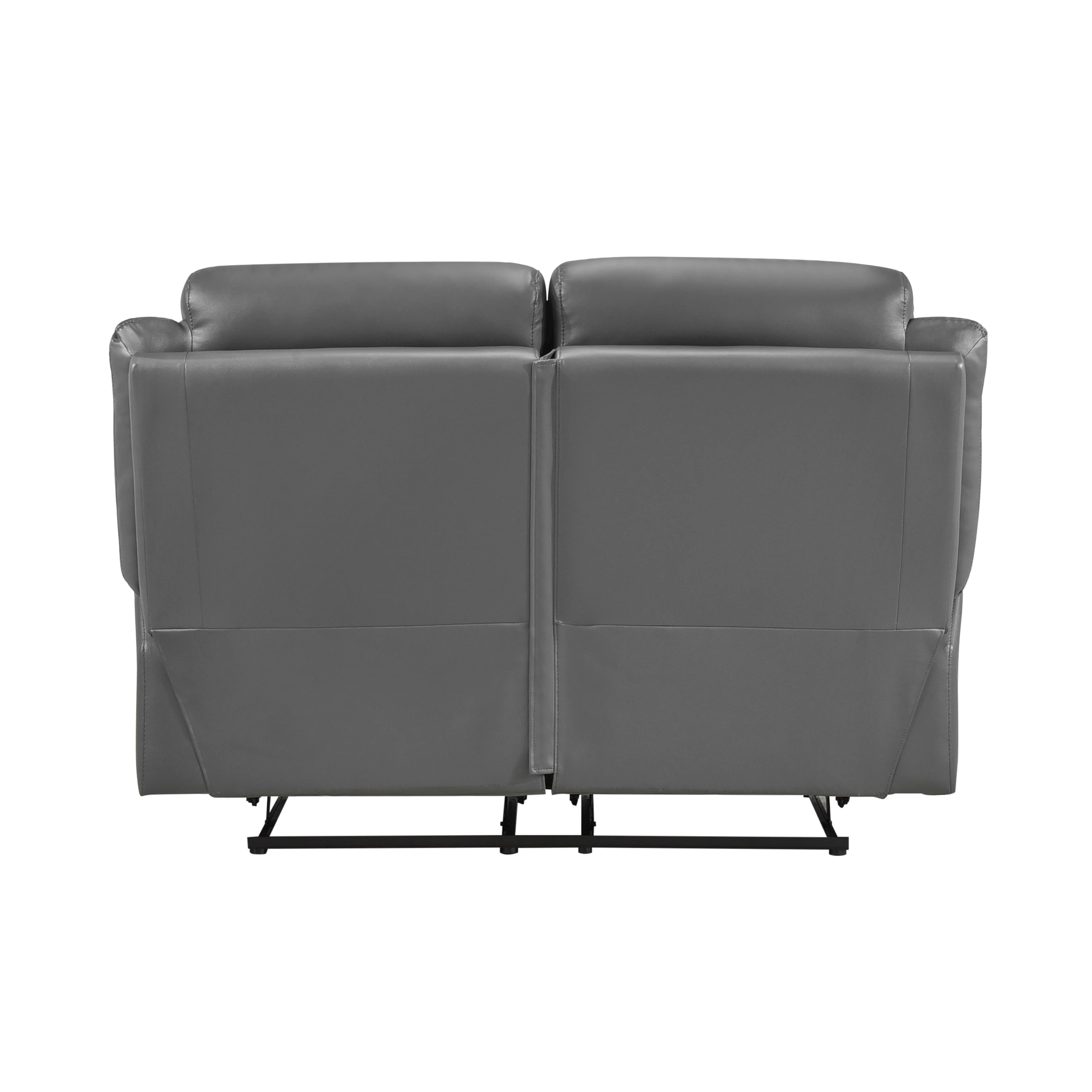 Laconia Dark Gray Leather Double Reclining Living Room Set - Image 10