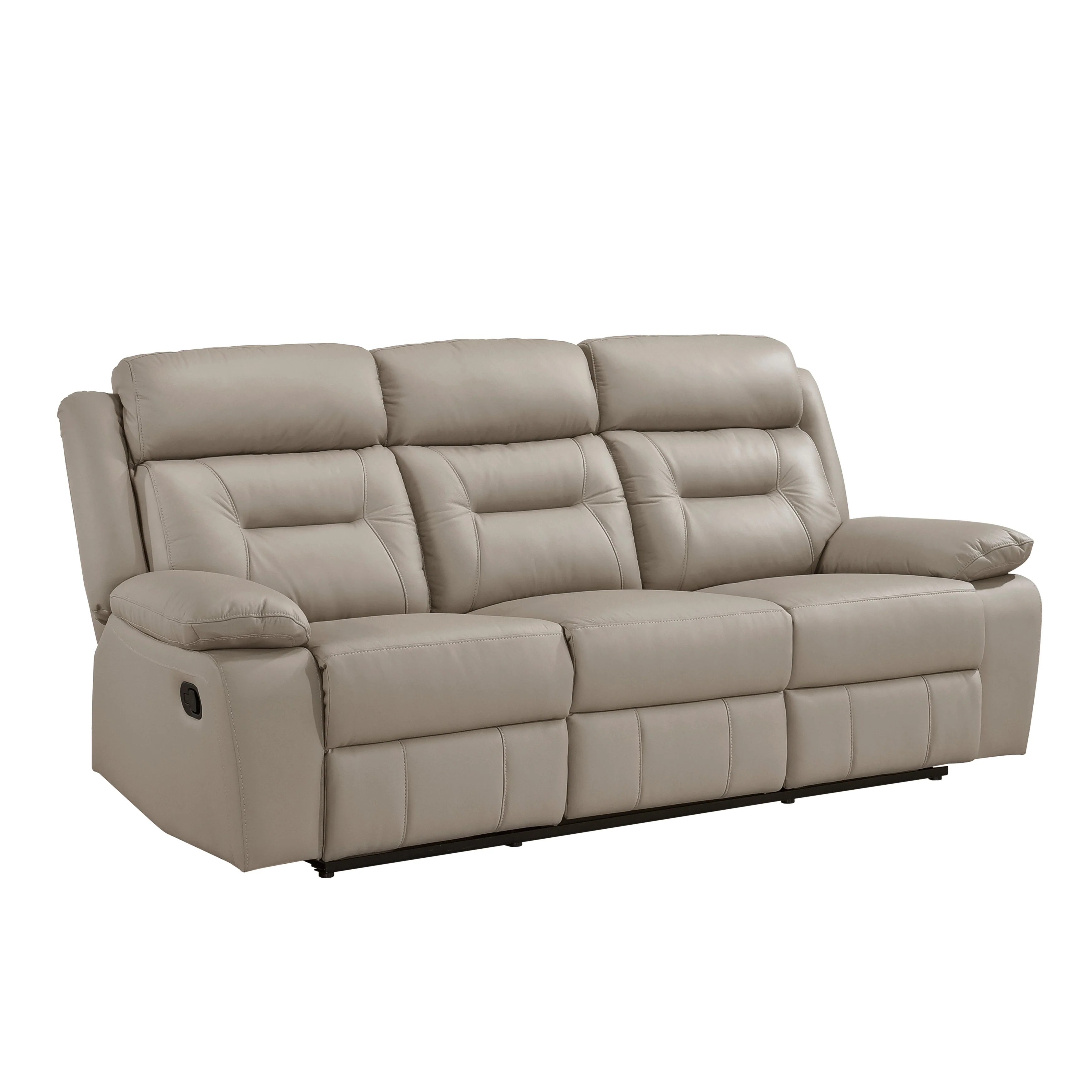 Laconia Latte Leather Double Reclining Living Room Set - Image 4