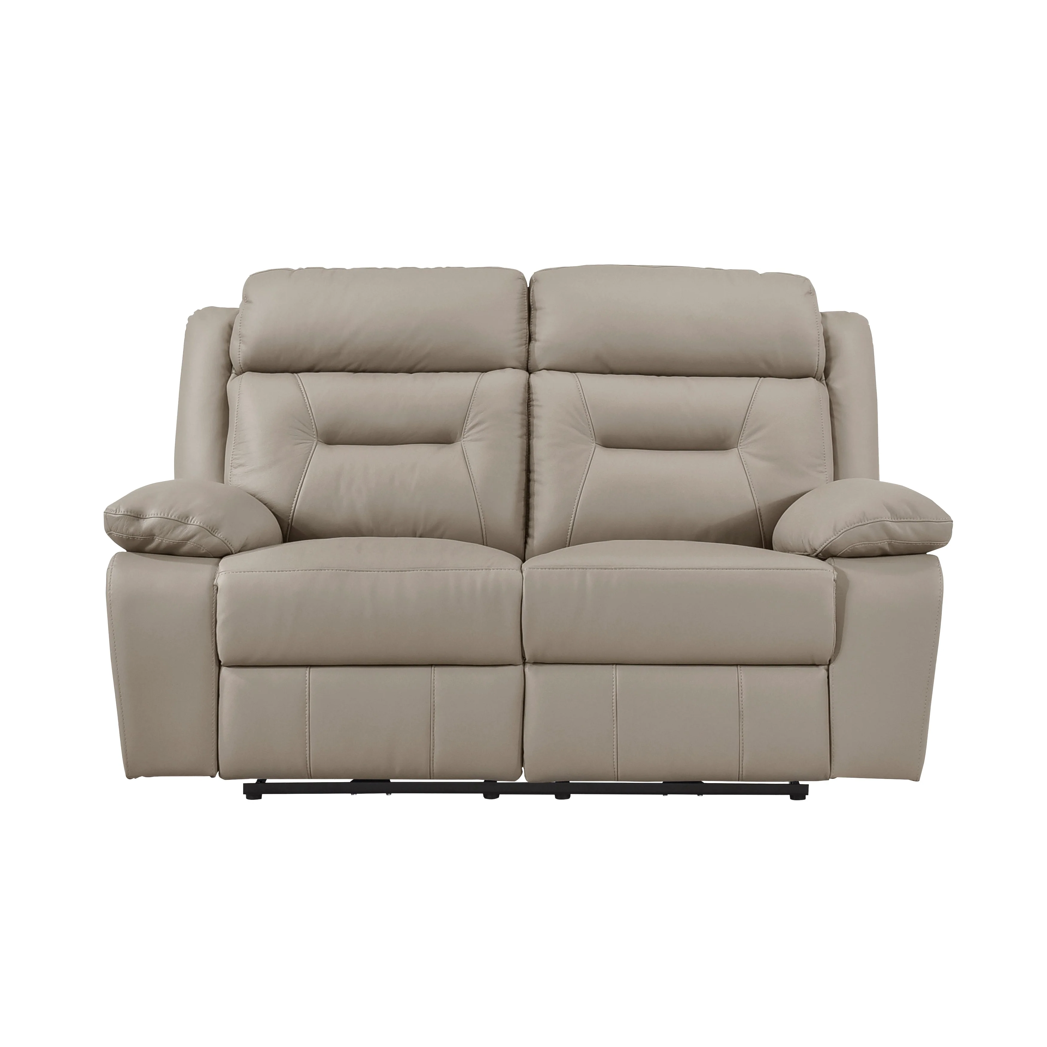 Laconia Latte Leather Power Double Reclining Loveseat
