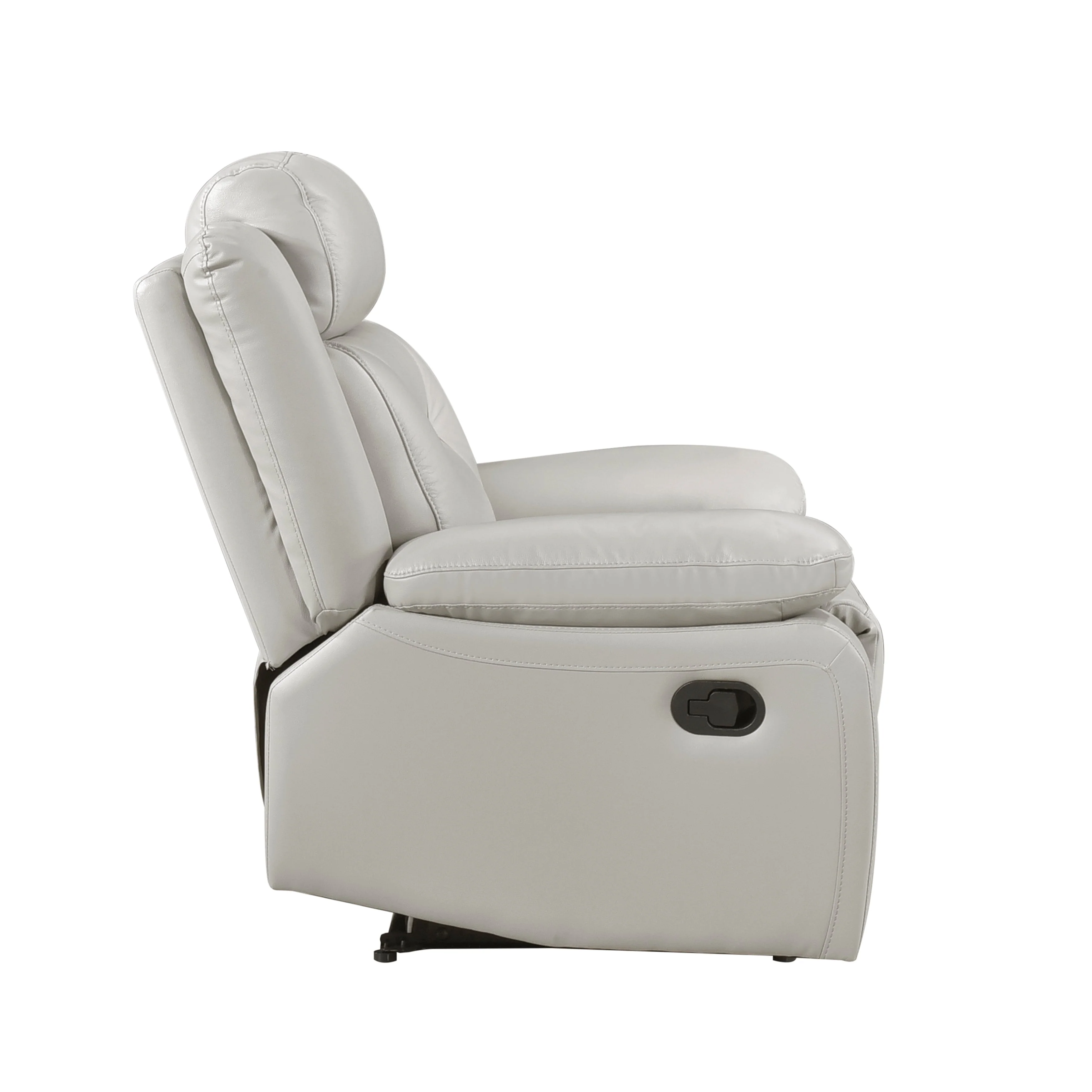 Laconia Silver Leather Double Reclining Living Room Set - Image 13