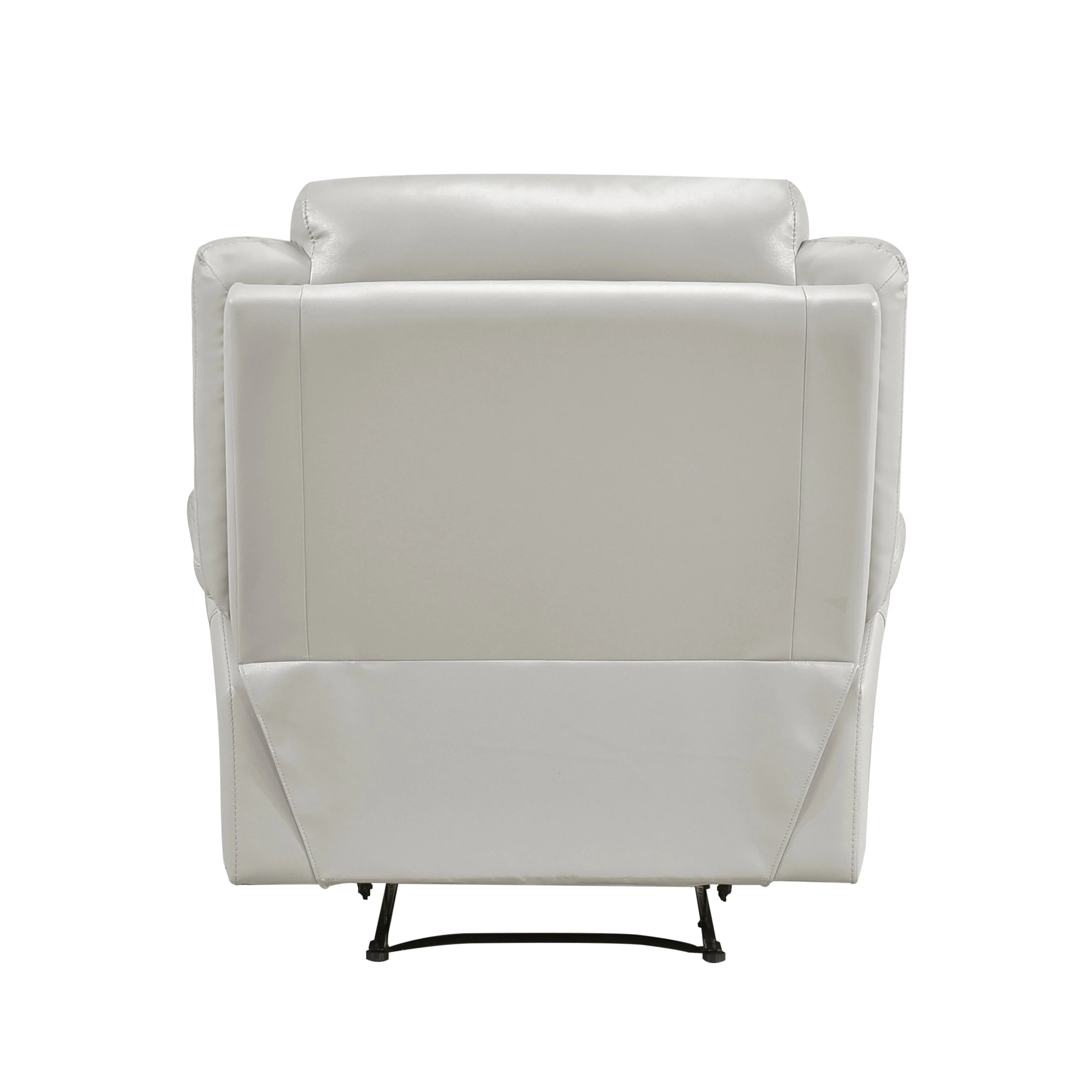 Laconia Silver Leather Double Reclining Living Room Set - Image 14
