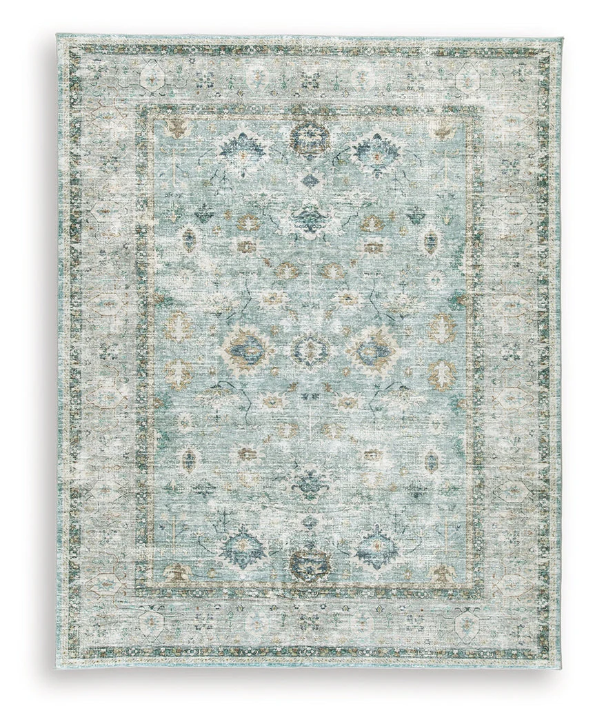 Ladstoney Teal/Beige/Ochre Large Rug - Image 2