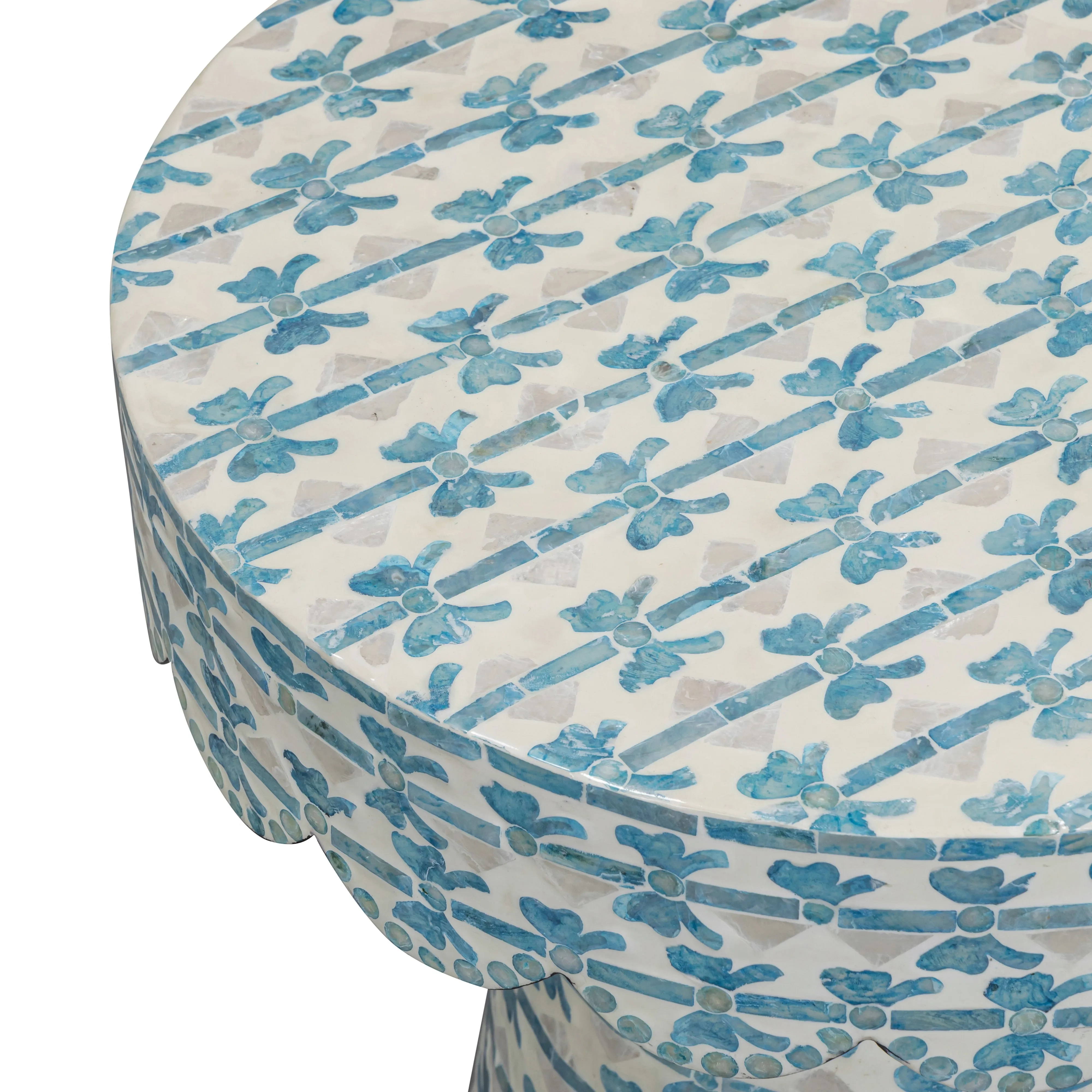Lady Blue Ribbon Capiz Shell Round Side Table - Image 3