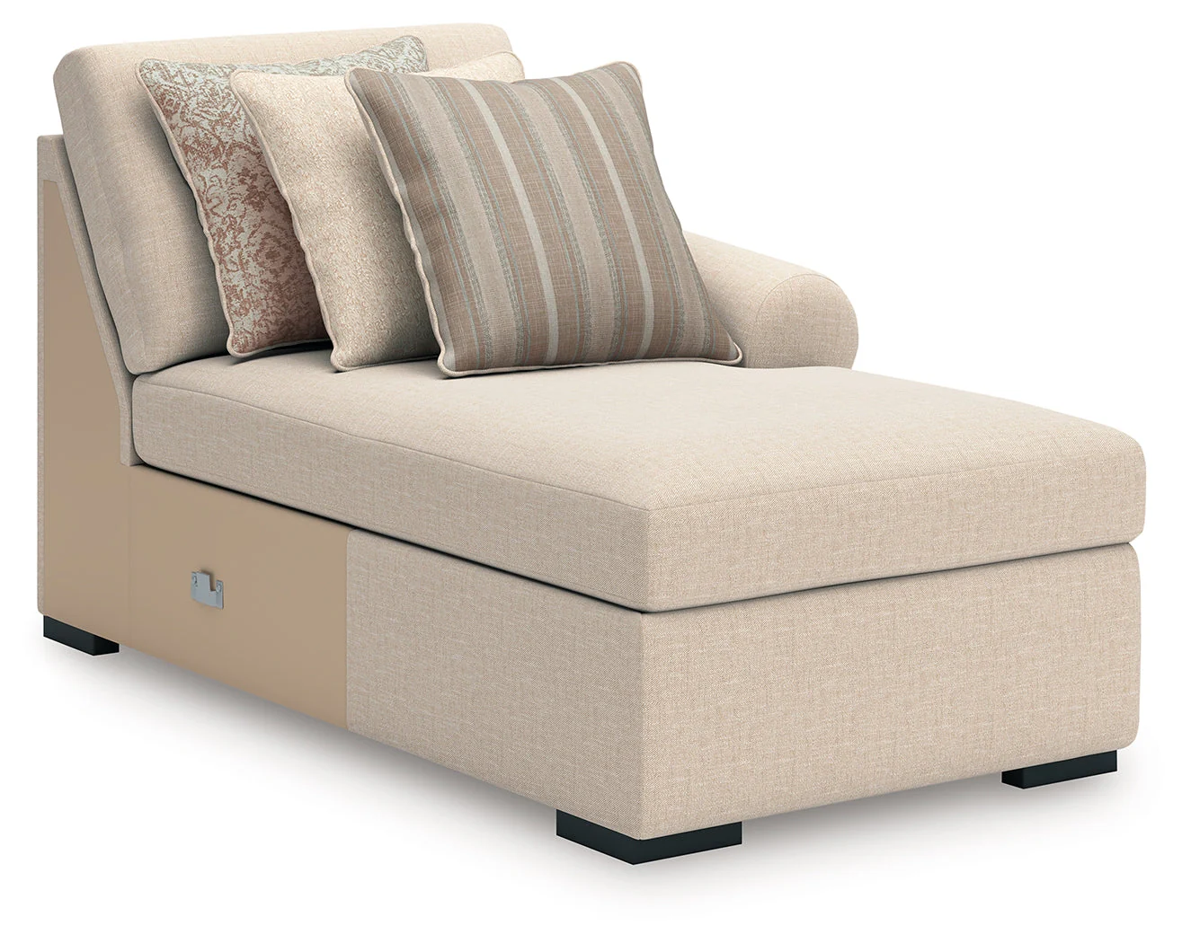 LadyMae Brown and Beige 4-Piece Right Arm Facing Chaise Sectional - Image 5