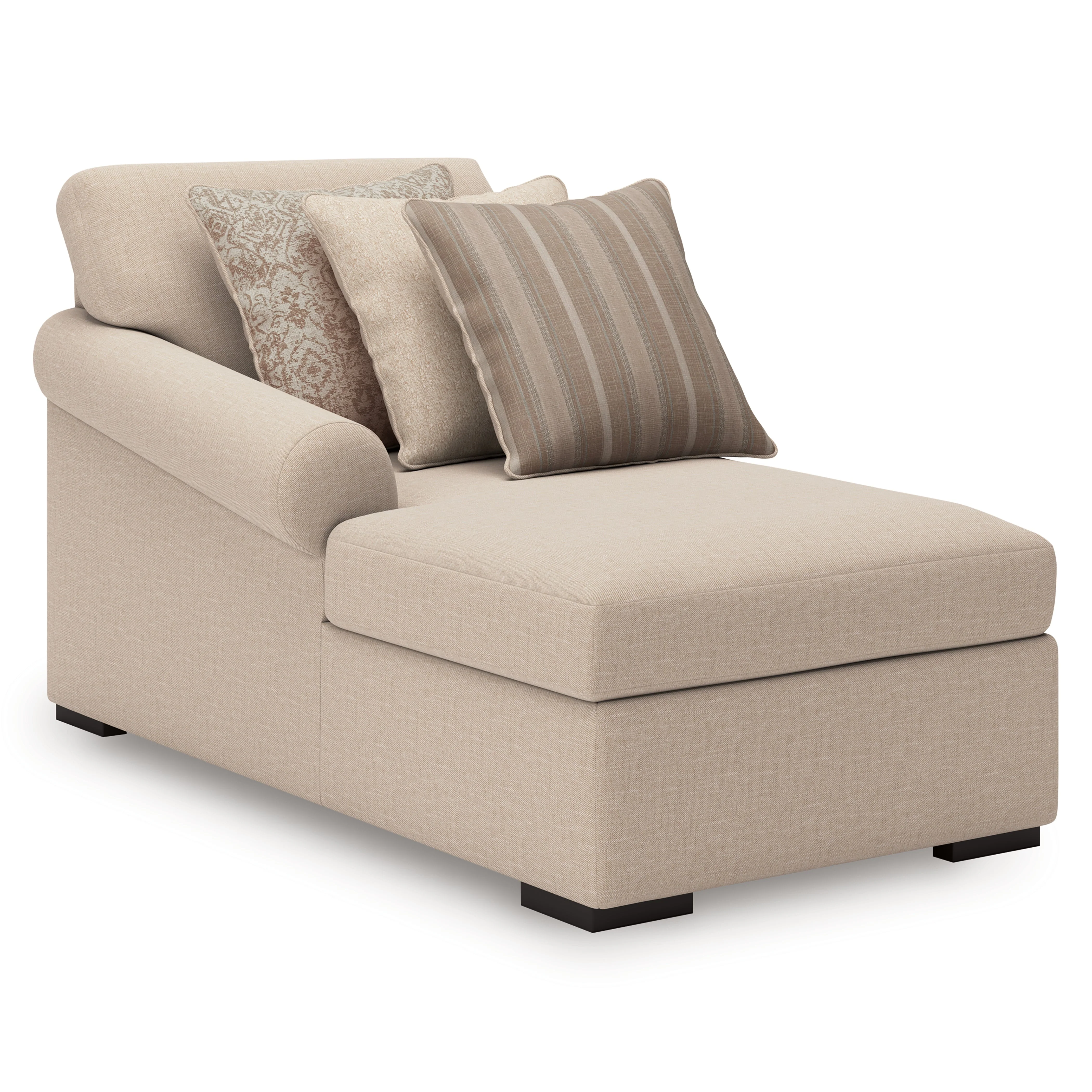 LadyMae Brown and Beige 5-Piece Left Arm Facing Chaise Sectional - Image 2