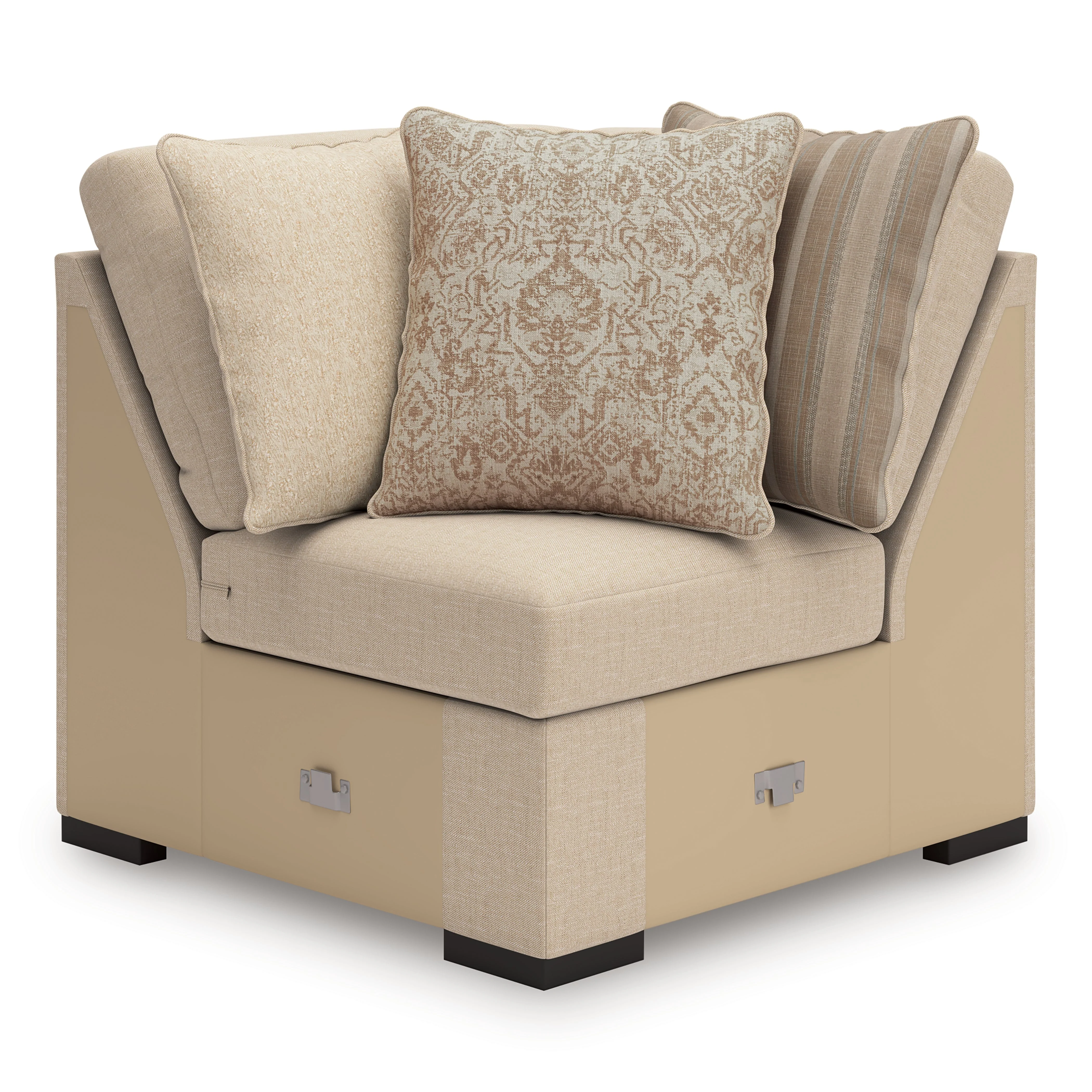 LadyMae Brown and Beige 5-Piece Left Arm Facing Chaise Sectional - Image 4