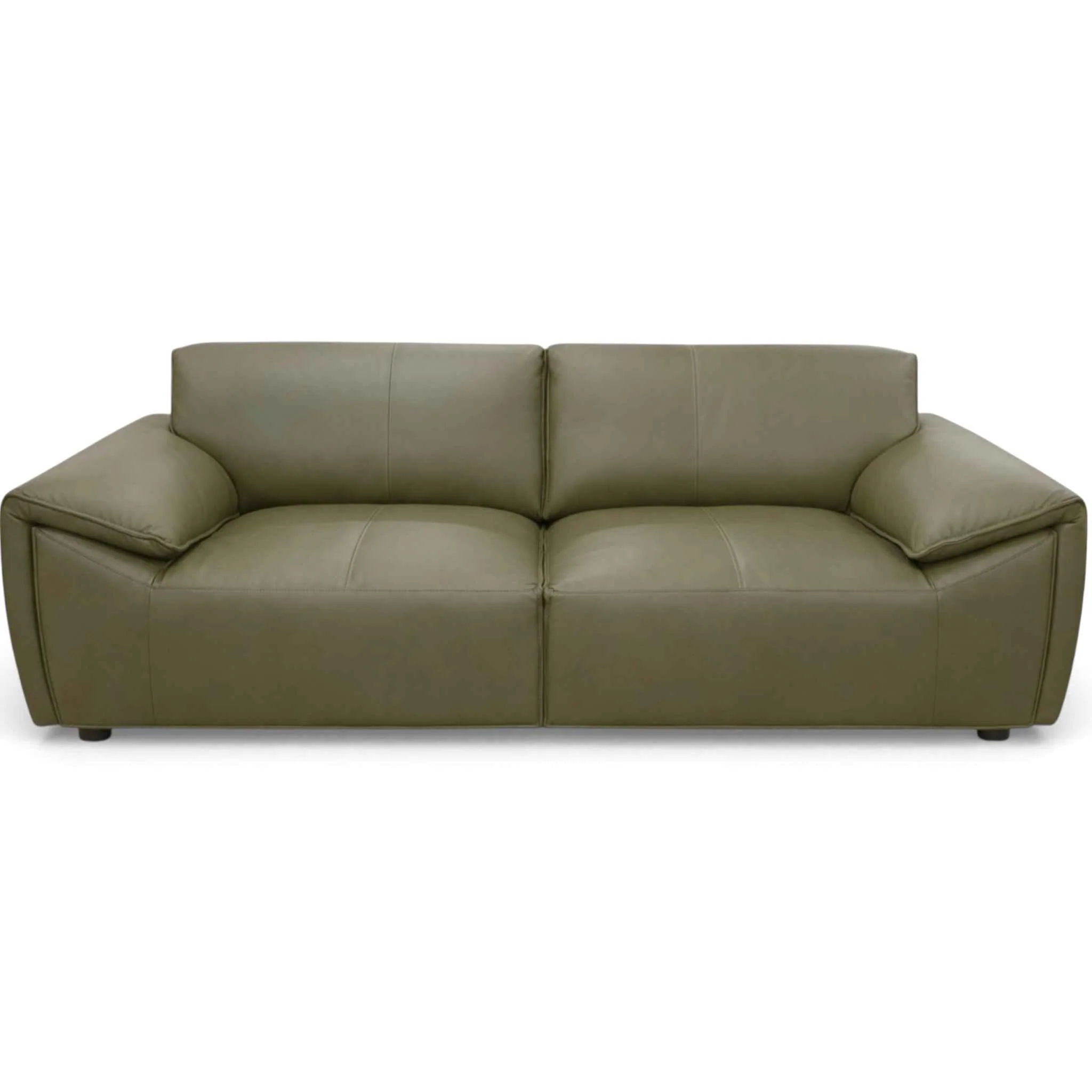 Laffey Olive Green Top Grain Leather Sofa