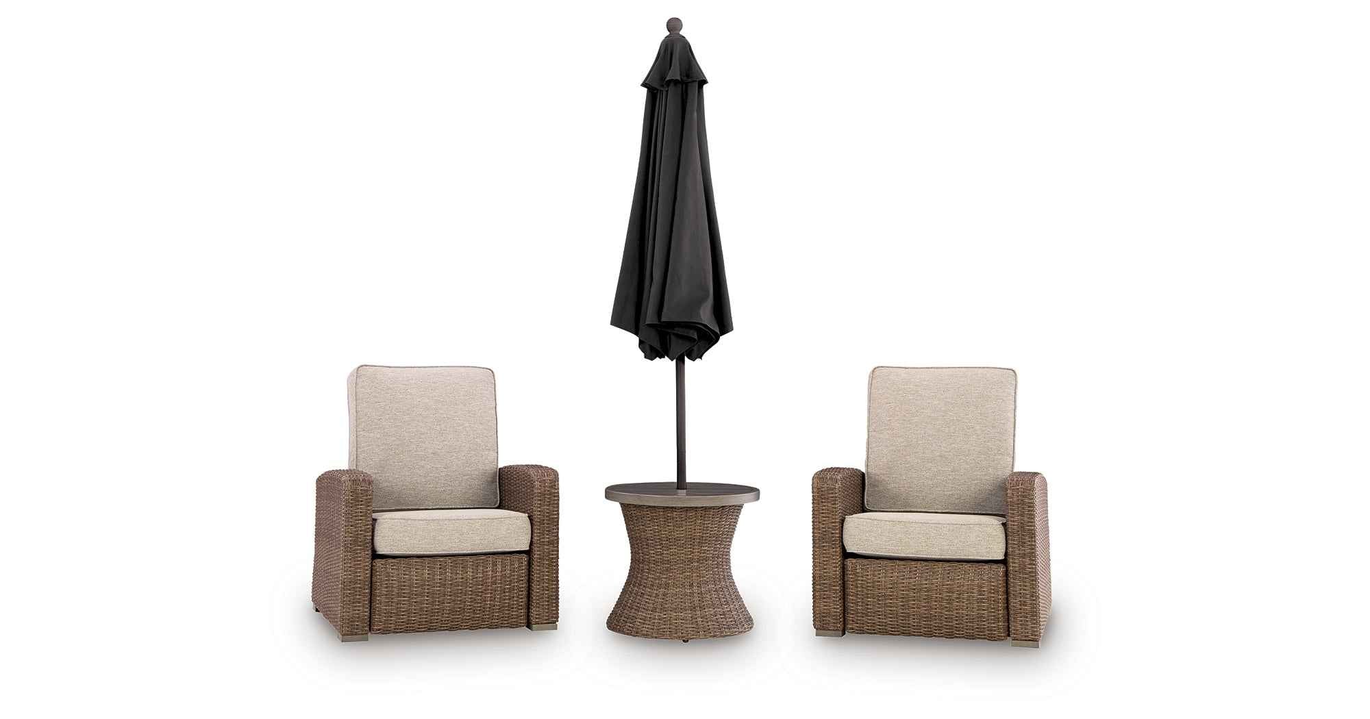 Laguna Heights Beige 2 Outdoor Chairs and End Table - Image 3