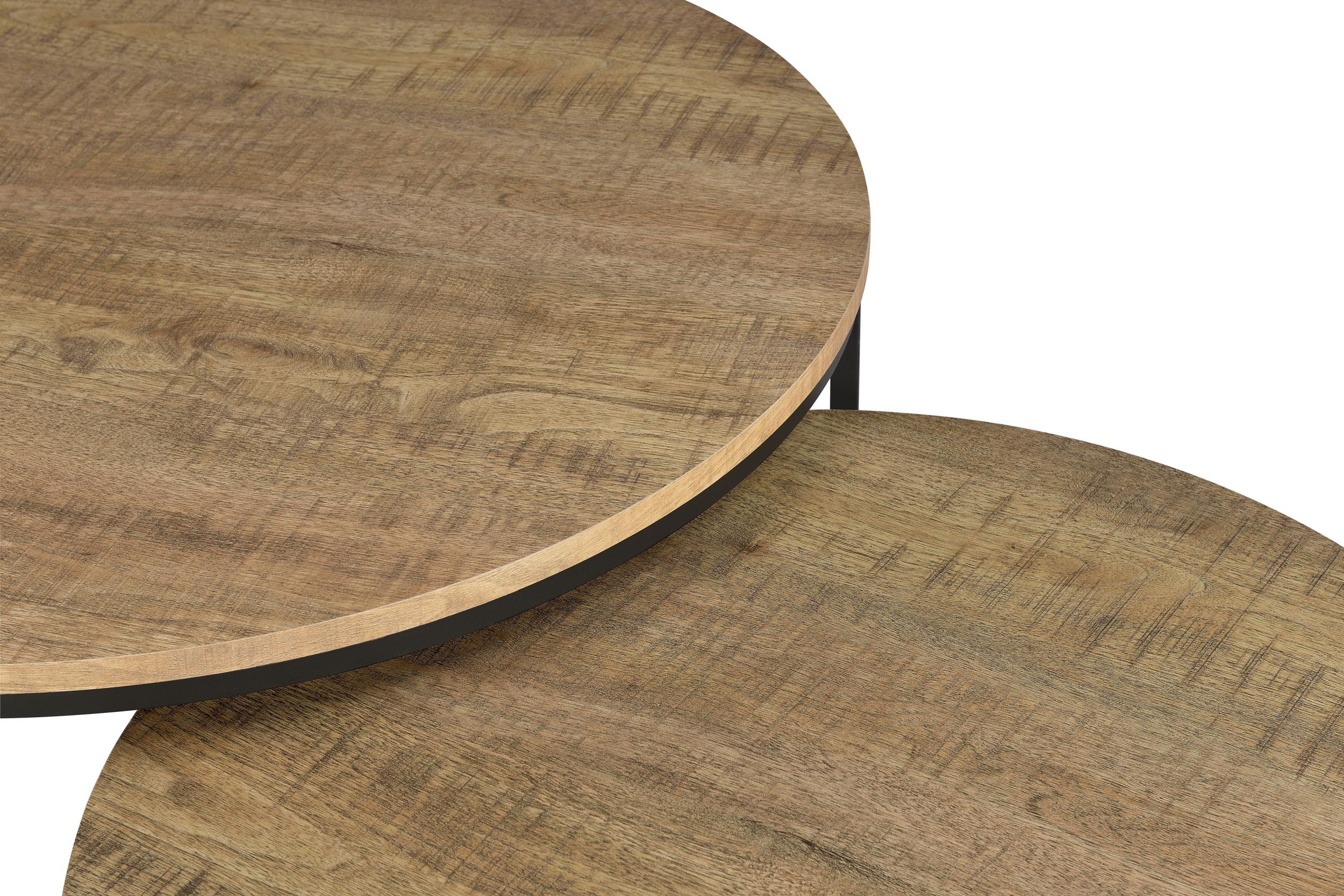 Lainey Mango 2-Piece Round Nesting Coffee Table - Image 9
