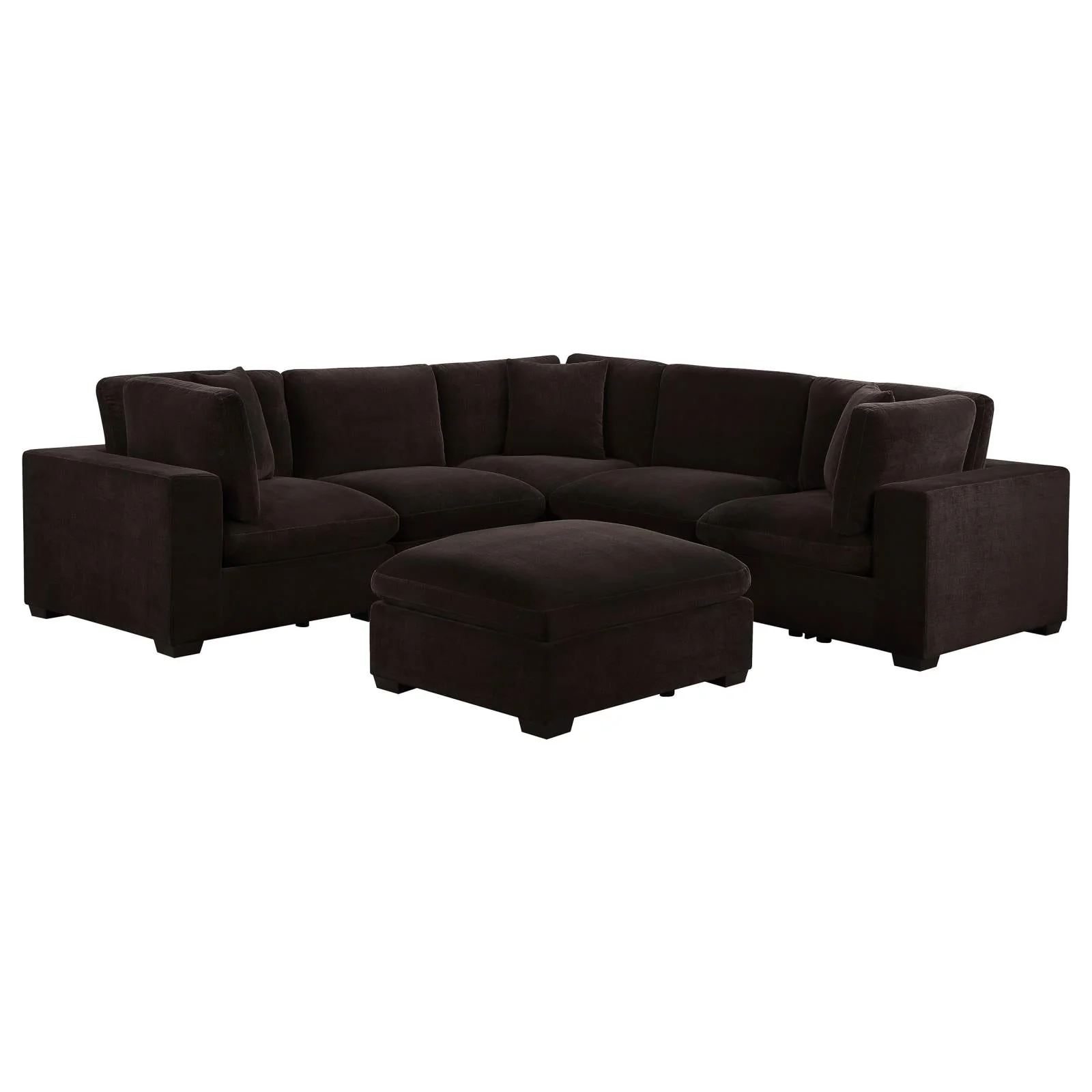 Lakeview Dark Chocolate 6-Piece Upholstered Modular Sectional Sofa