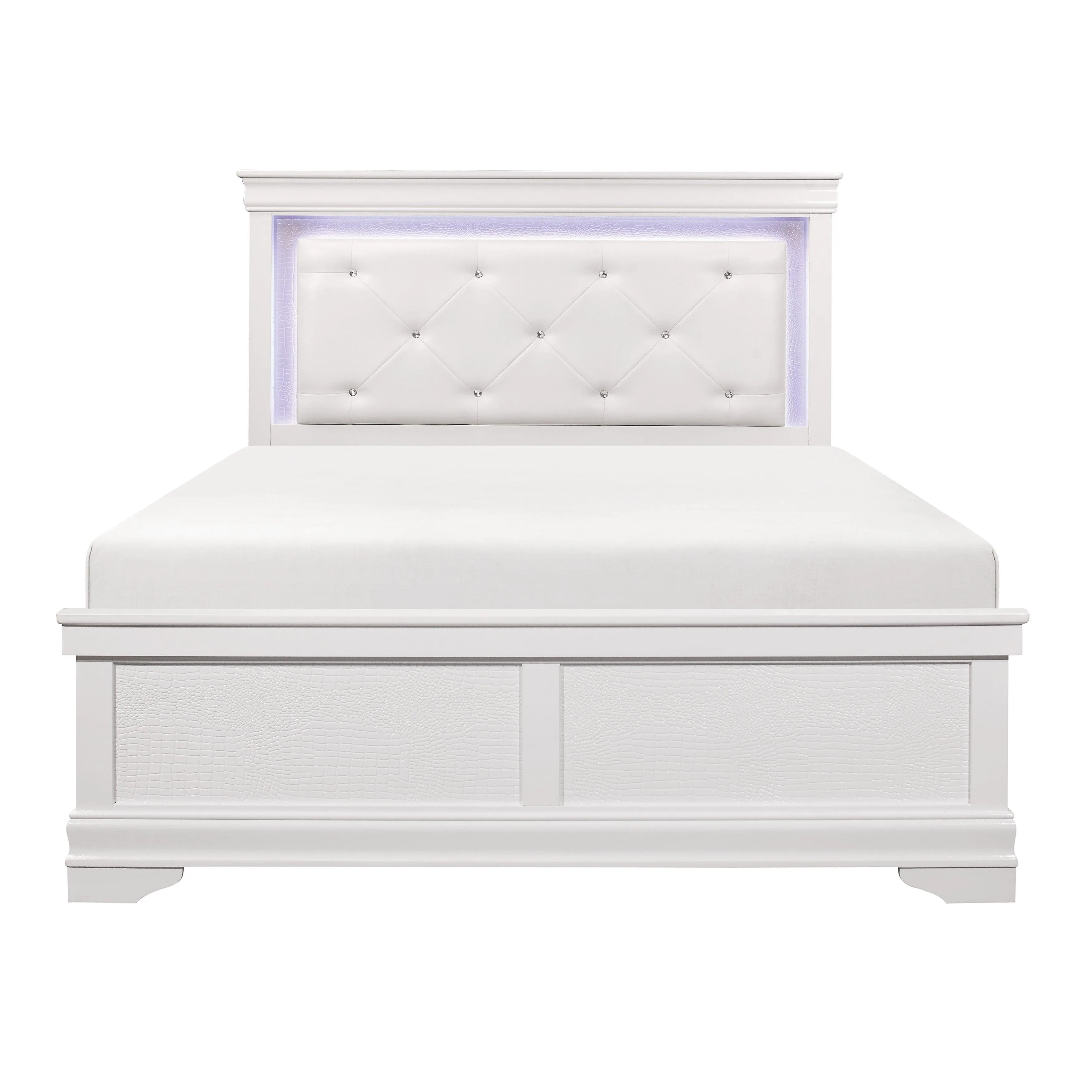 Lana White LED Upholstered Panel Bedroom Set - Image 3