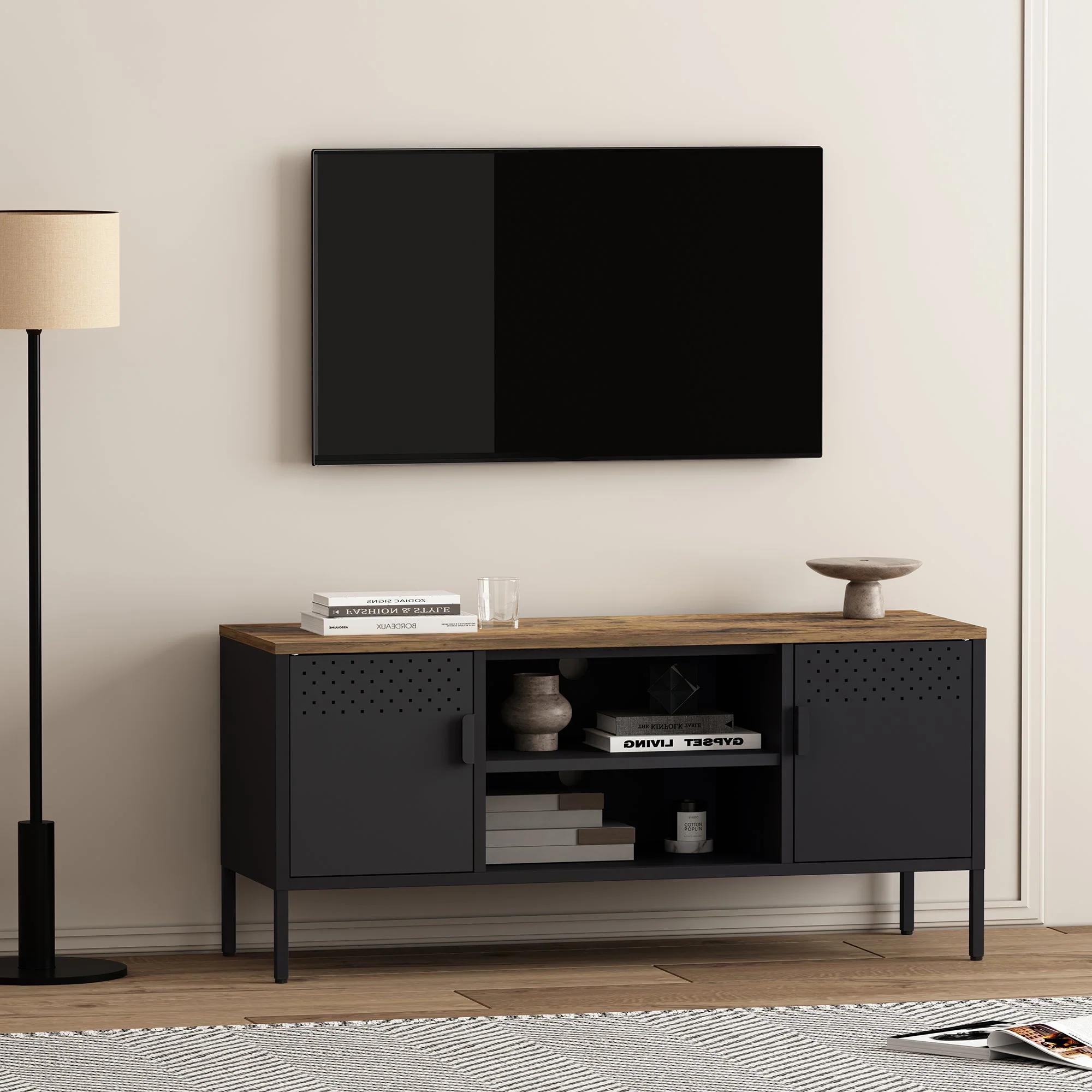 Landen 47" TV Stand in Black - Image 2