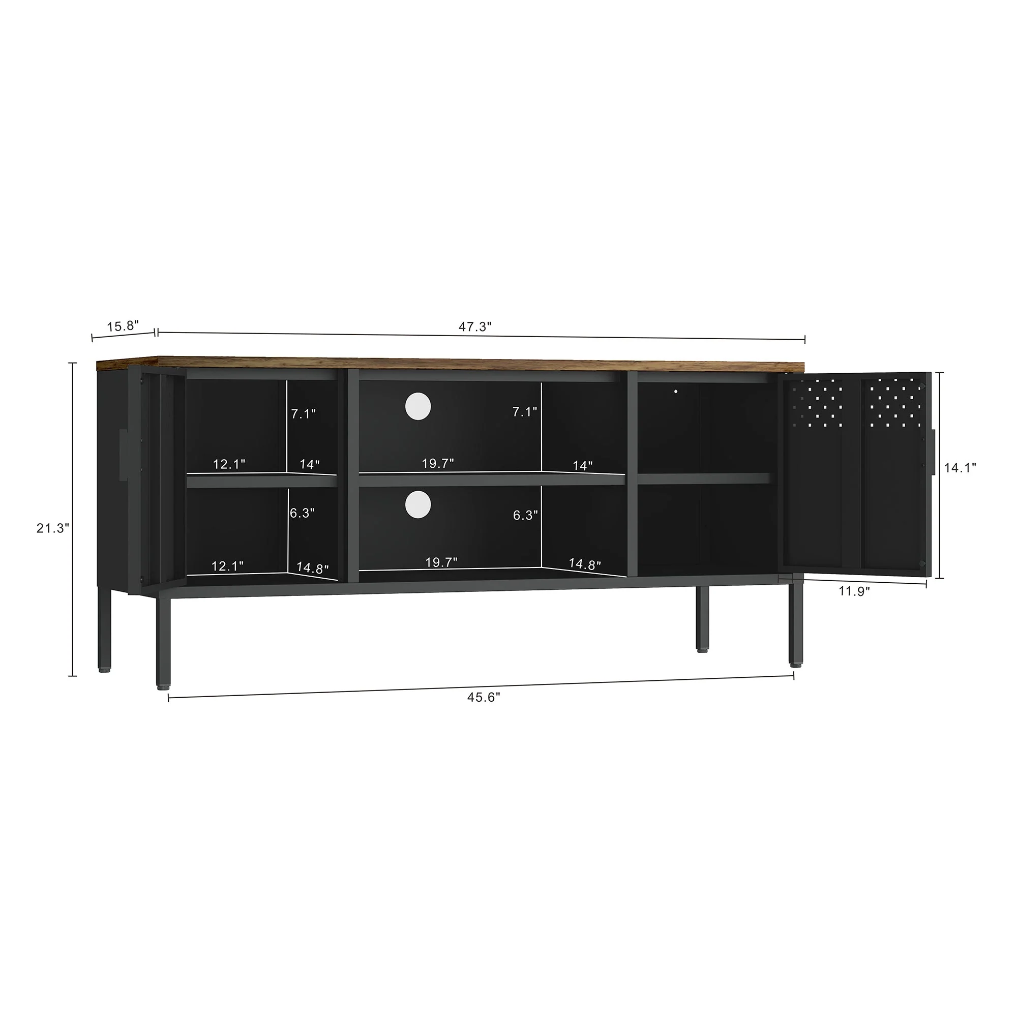 Landen 47" TV Stand in Black - Image 3