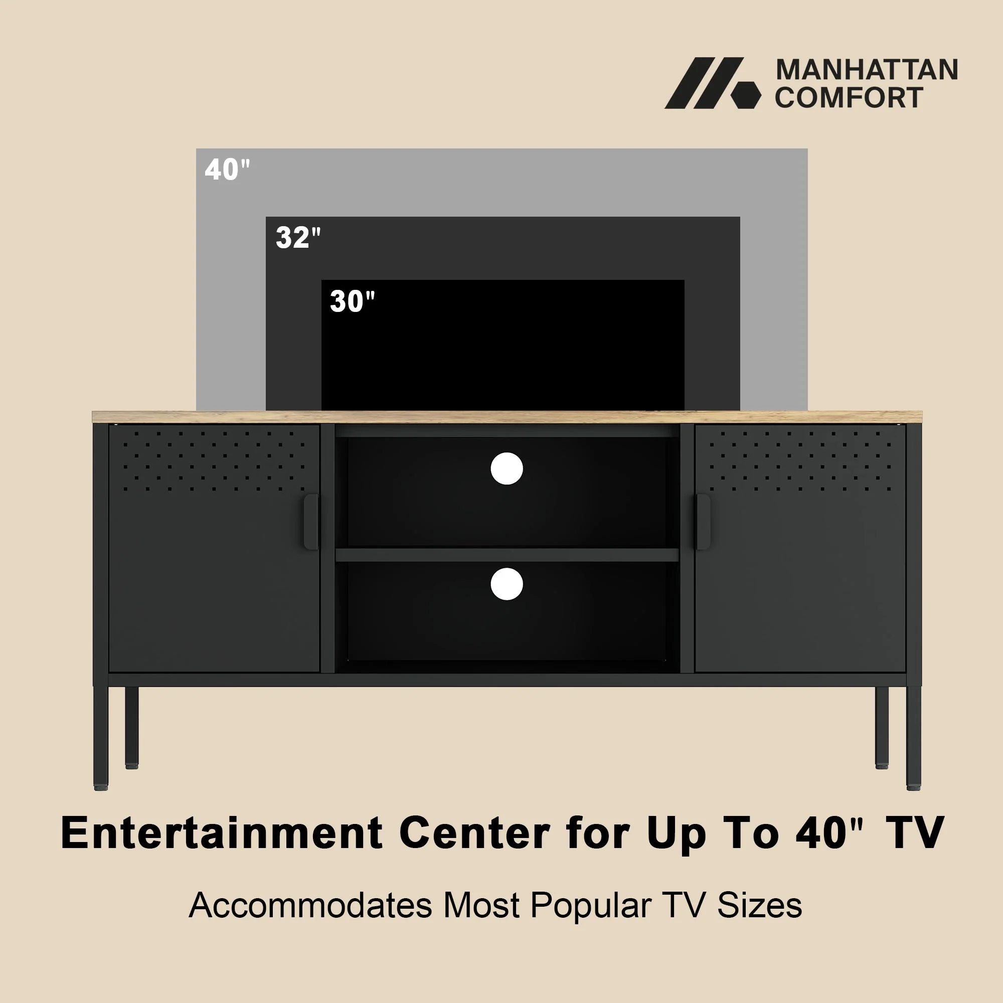 Landen 47" TV Stand in Black - Image 5
