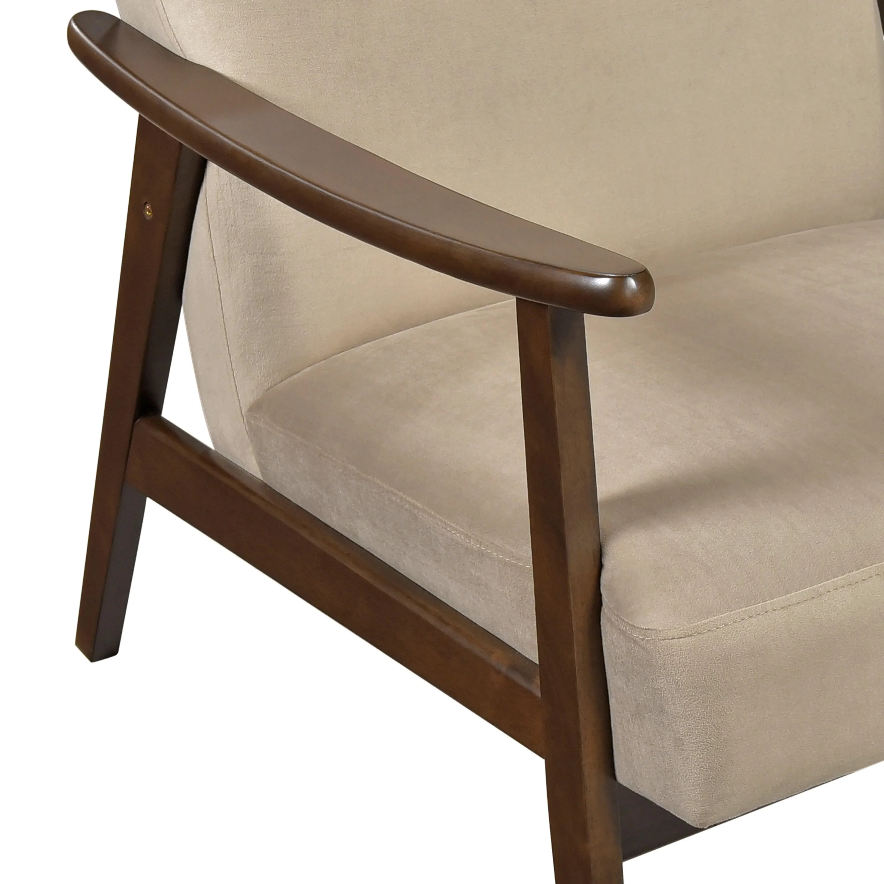Landers Light Brown Velvet Accent Chair - Image 5