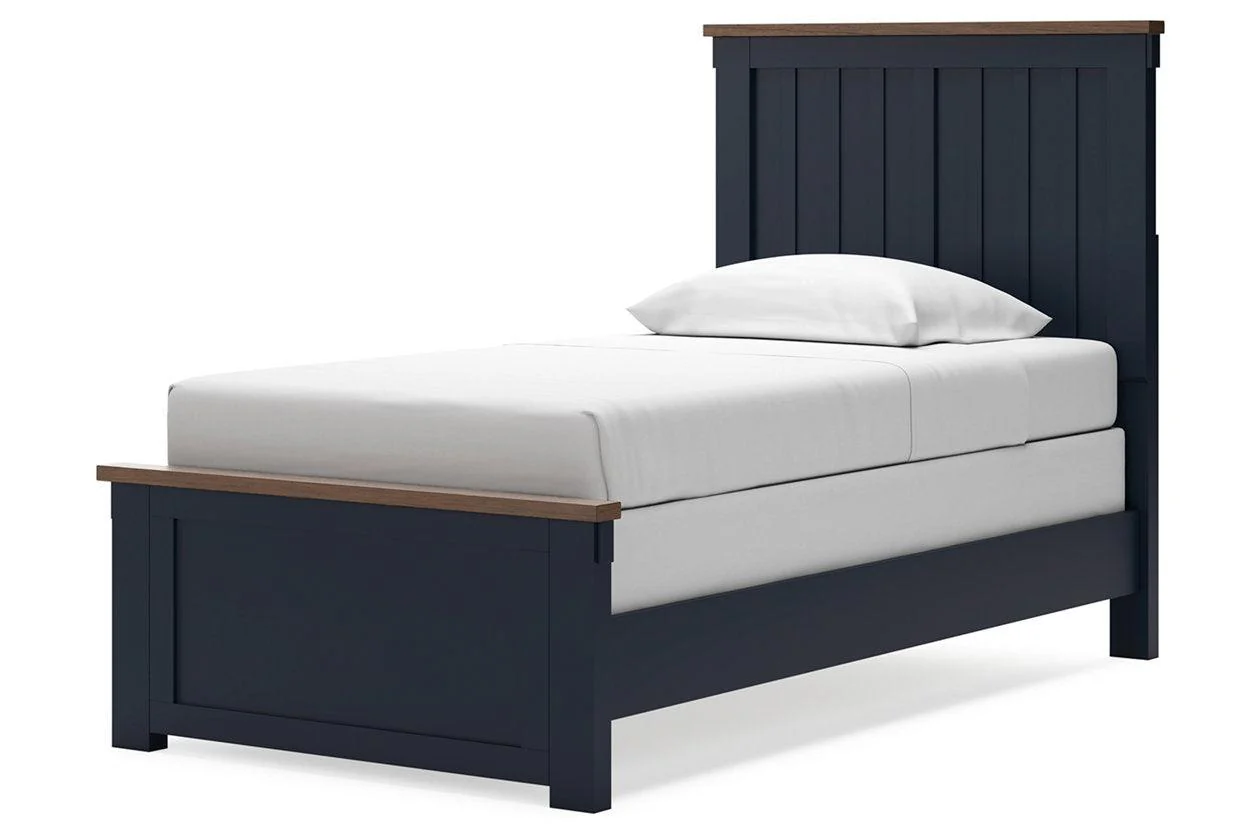 Landocken Brown/Blue Twin Panel Bed - Image 4