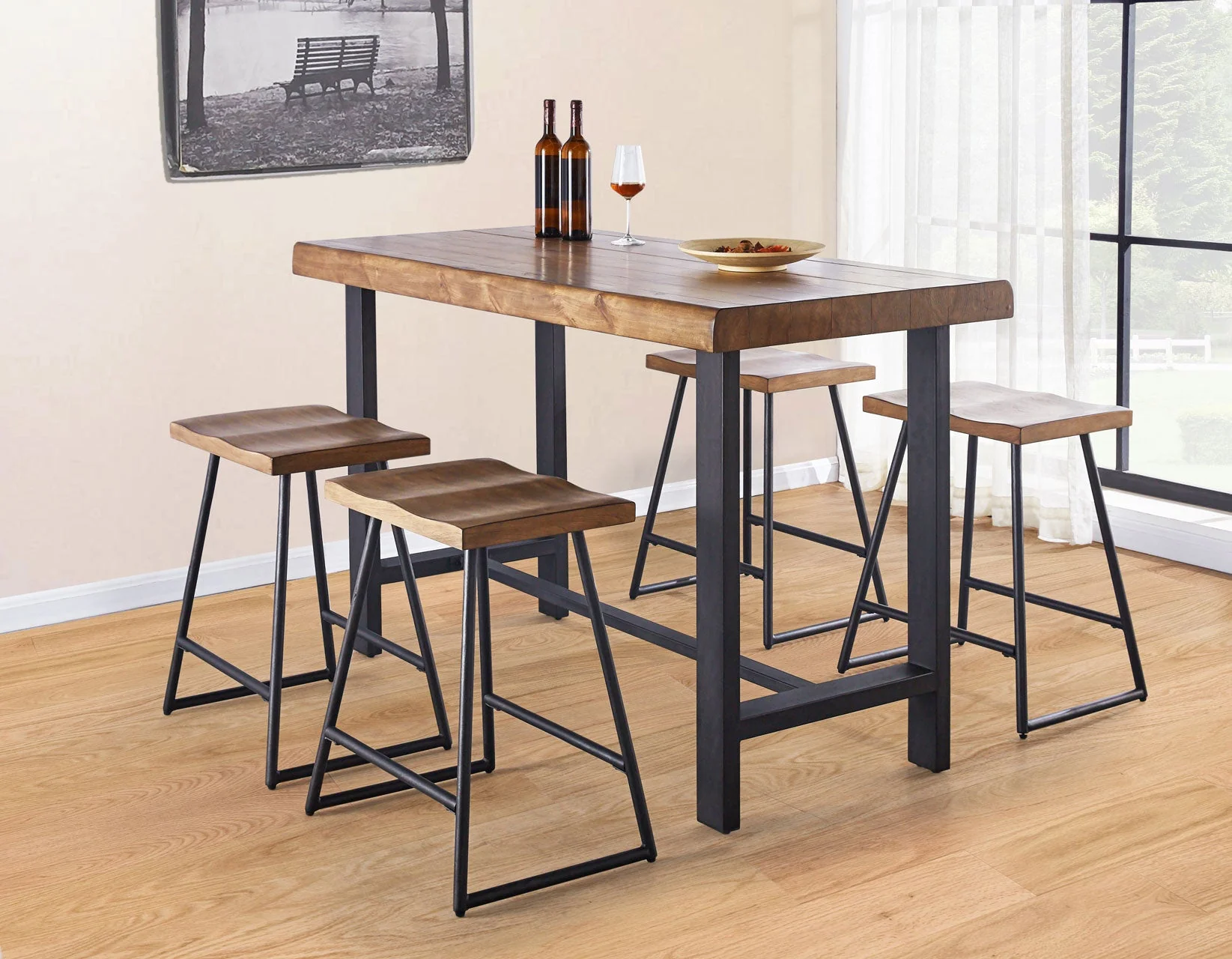 Landon Natural Honey Counter Height Dining Set
