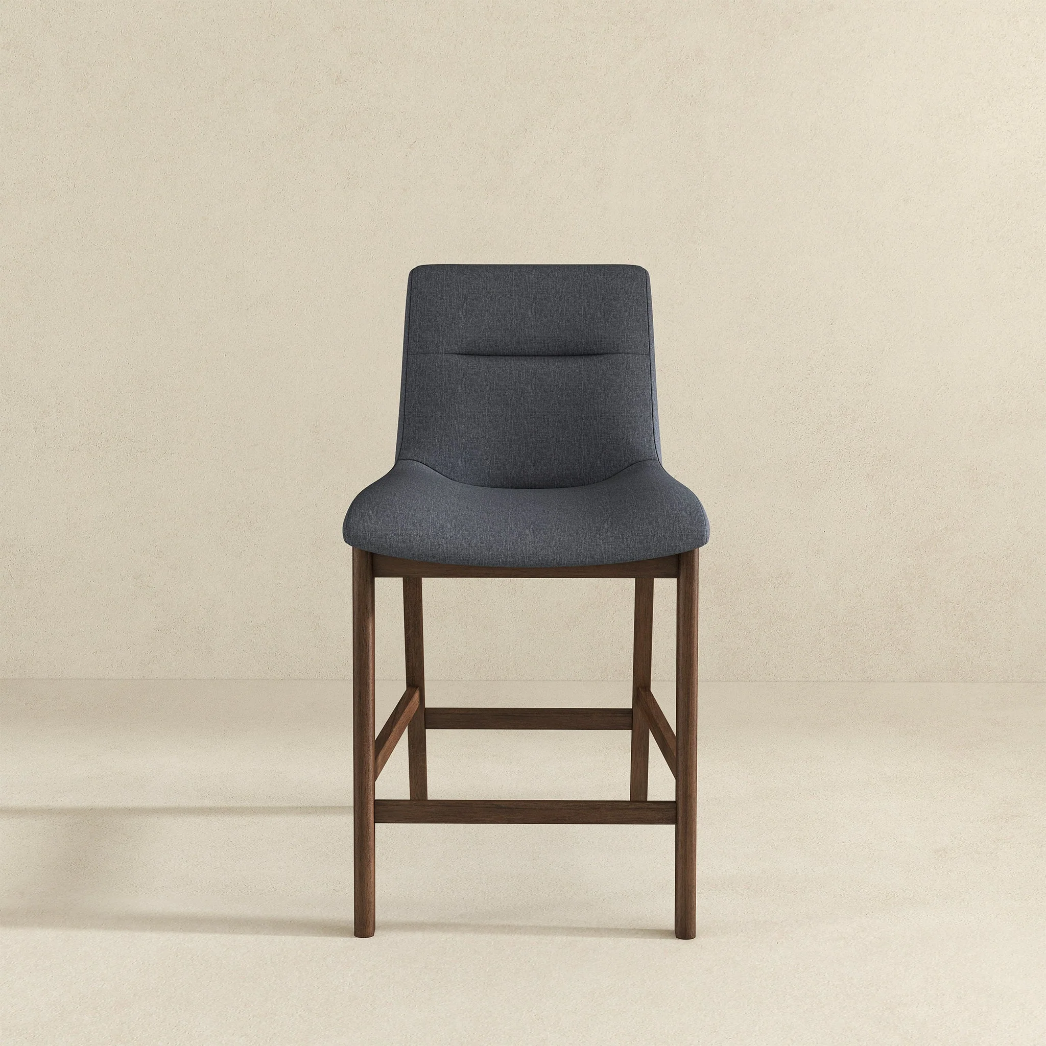 Langlade Fabric Upholstered Counter Stool in Gray (Set of 2) - Image 2