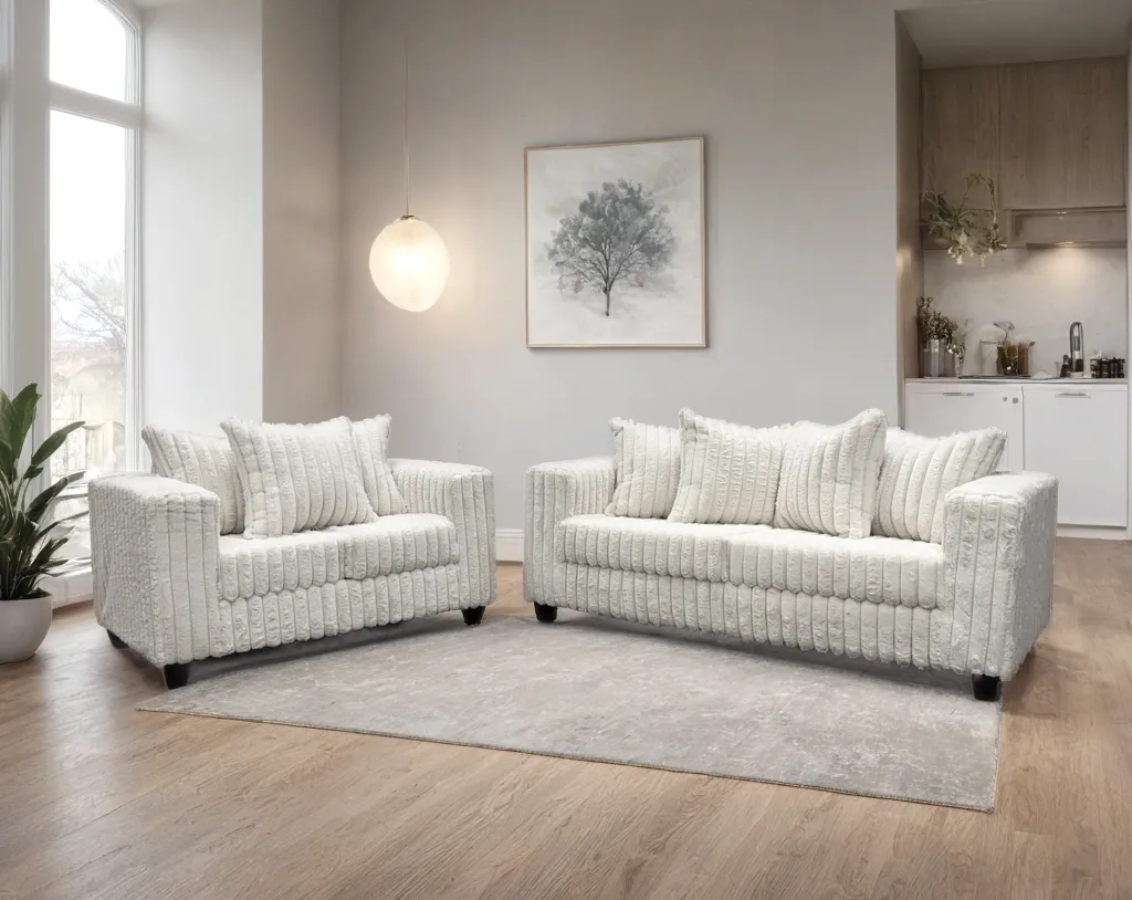 Larce Cream Sofa & Loveseat - Image 3