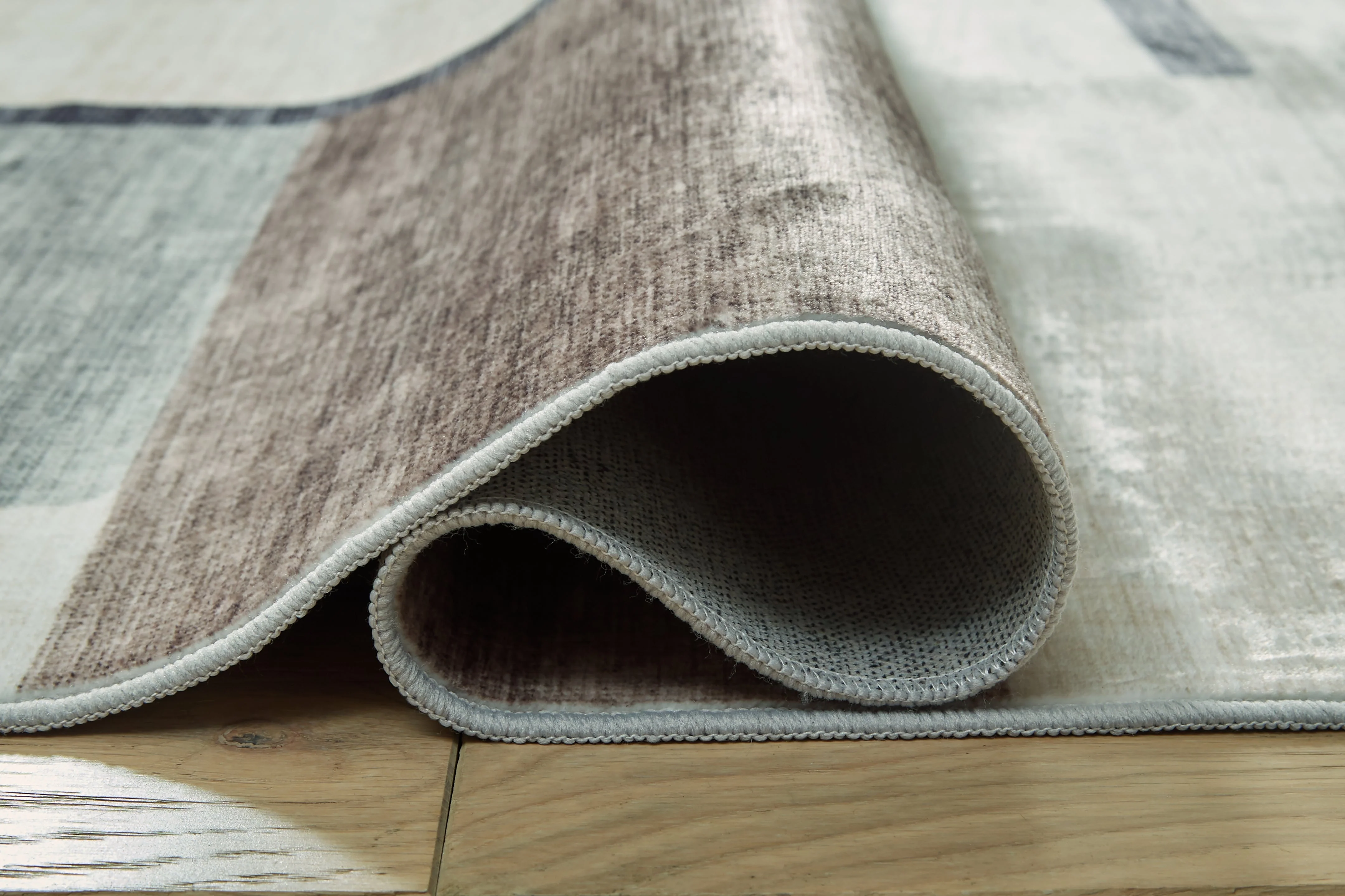 Larkport Cream/Brown/Gray Washable Medium Rug - Image 3
