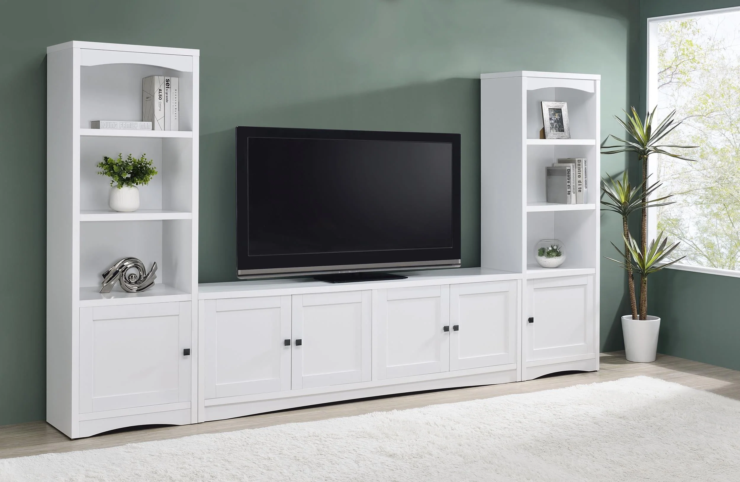 Laughlin White 3-Piece Entertainment Center TV Stand