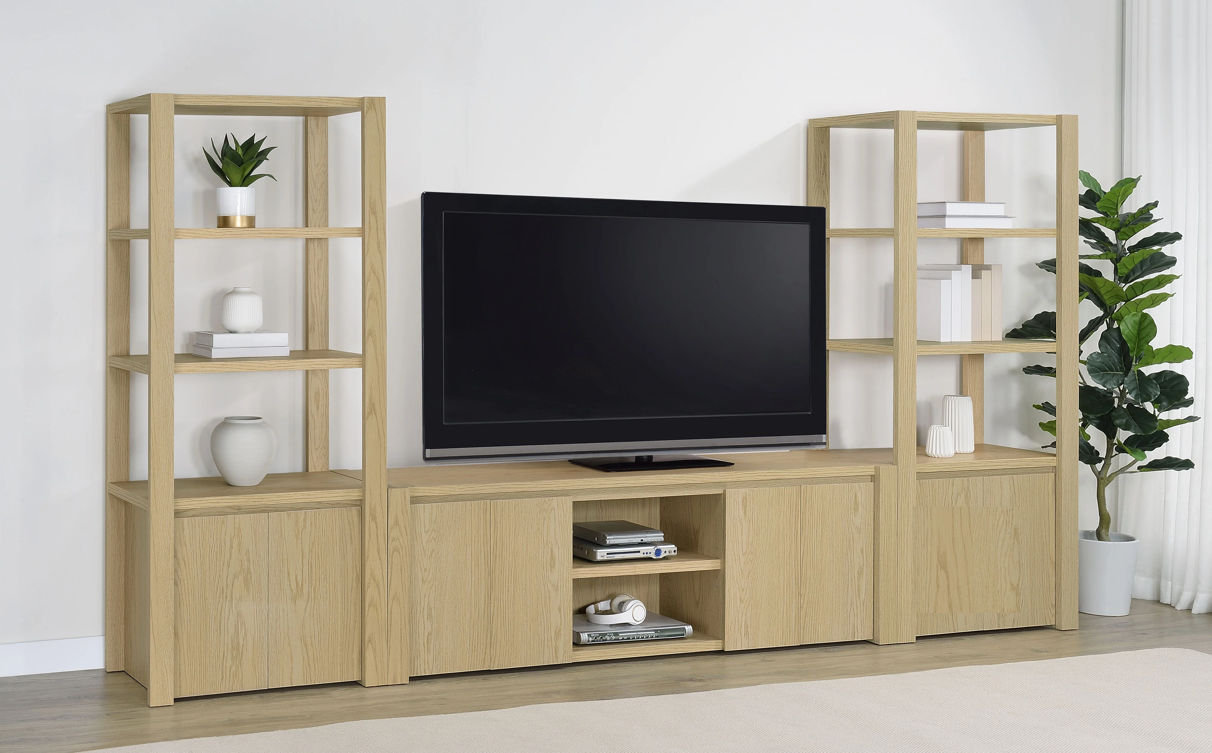 Laurelton Light Oak 78-inch 4-door TV Stand Media Console - Image 12