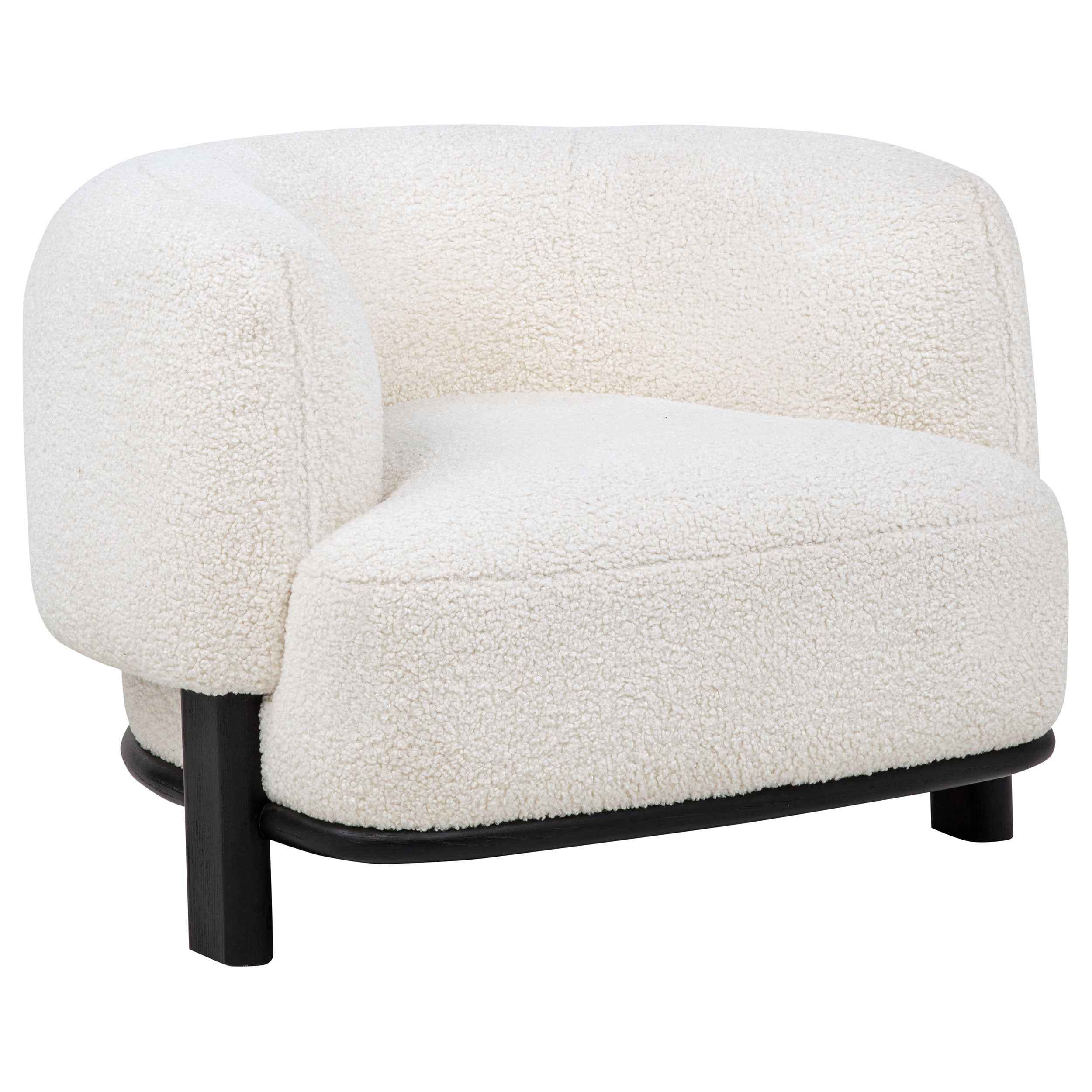 Lawler Ivory/Black Upholstered Barrel Back Accent Chair - Image 2