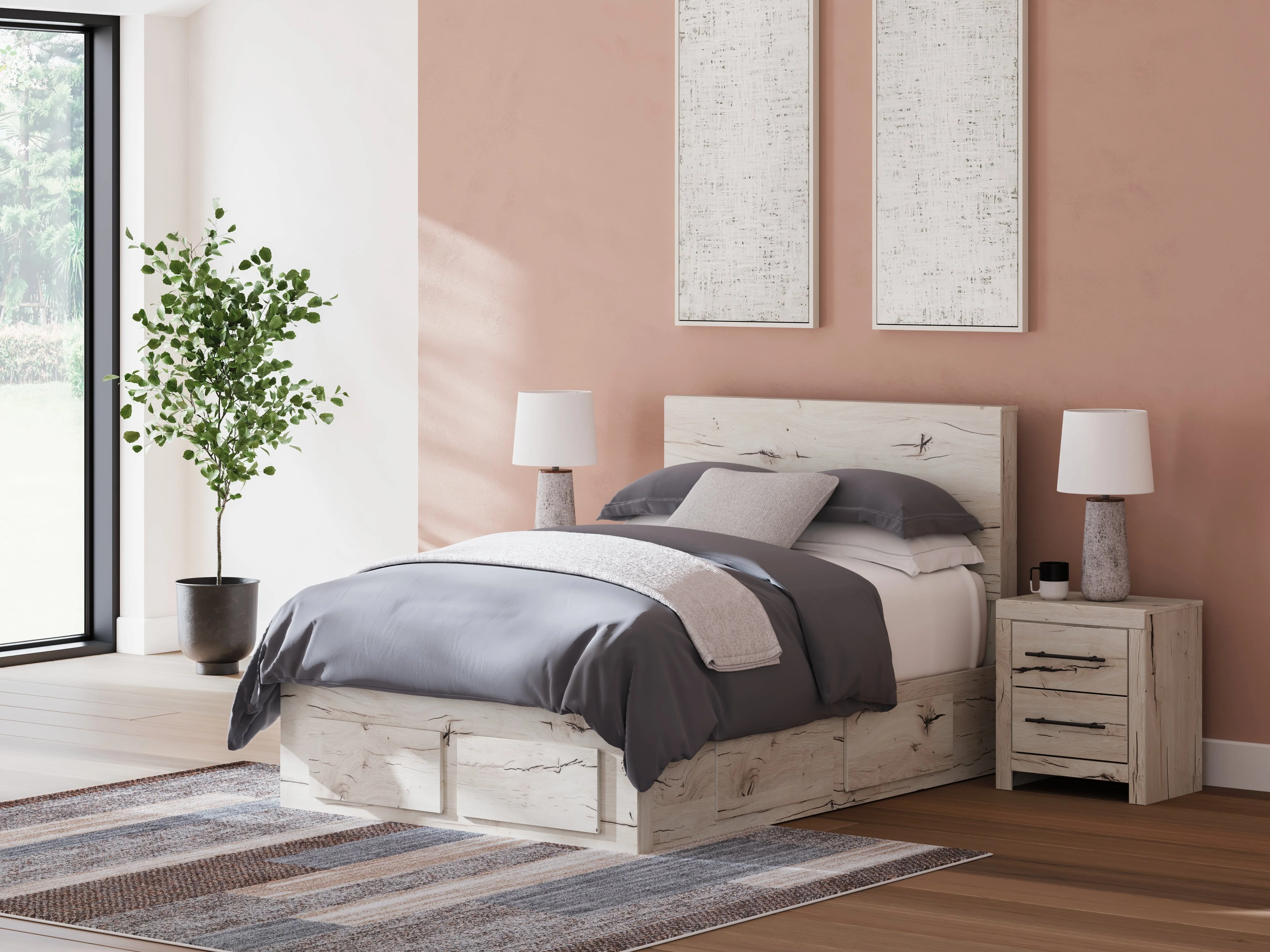 Lawroy Light Natural Full Storage Platform Bed with 6 Drawers - Image 2