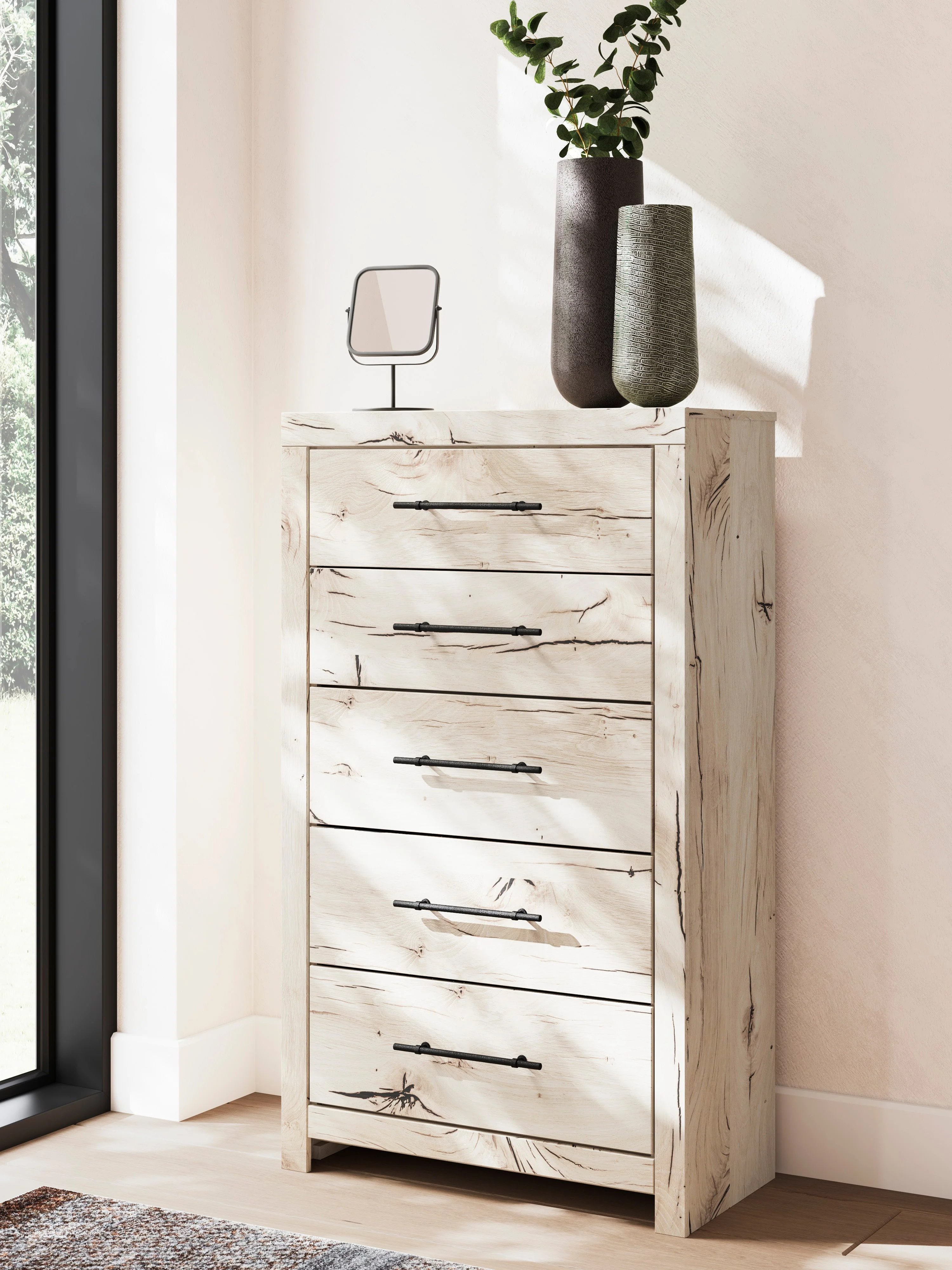 Lawroy Light Natural Storage Panel Bedroom Set with 4 Side Drawers - Image 21