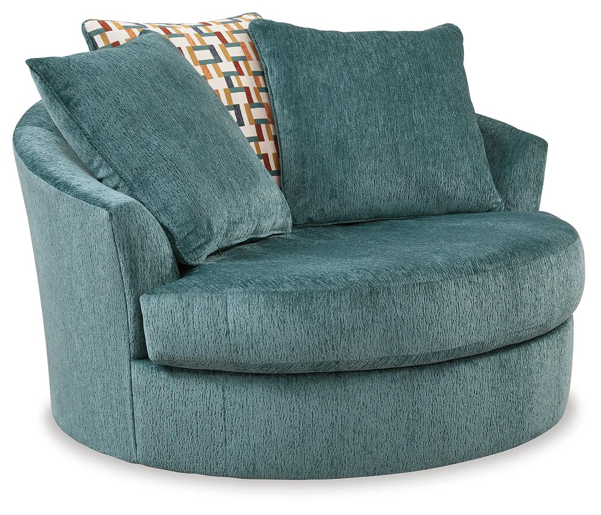 Laylabrook Teal Oversized Swivel Accent Chair - Image 2