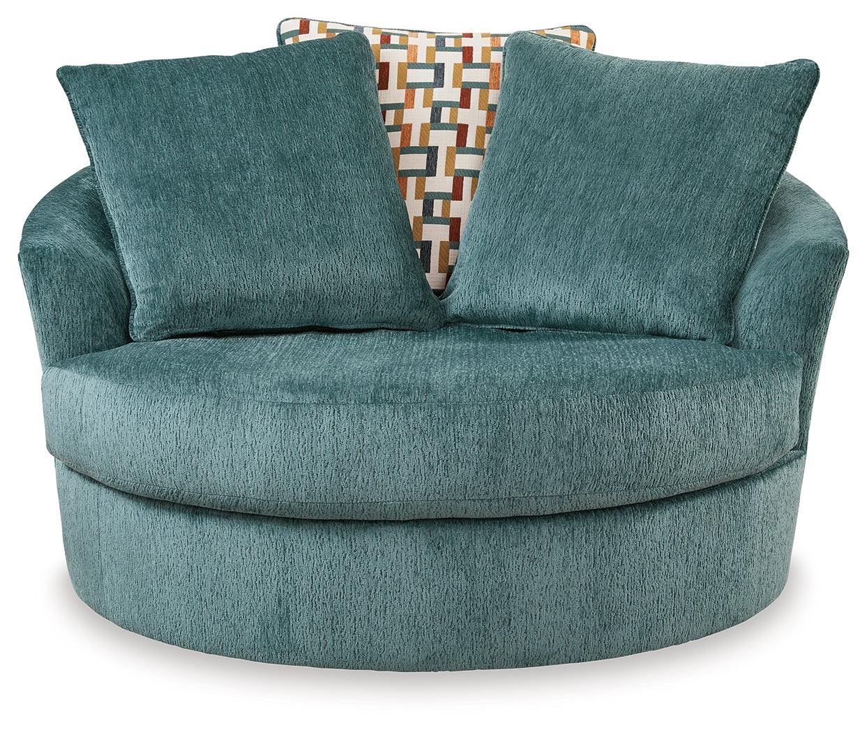 Laylabrook Teal Oversized Swivel Accent Chair - Image 3