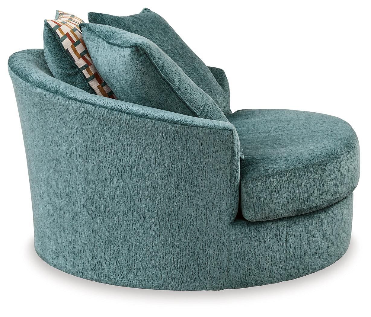 Laylabrook Teal Oversized Swivel Accent Chair - Image 4