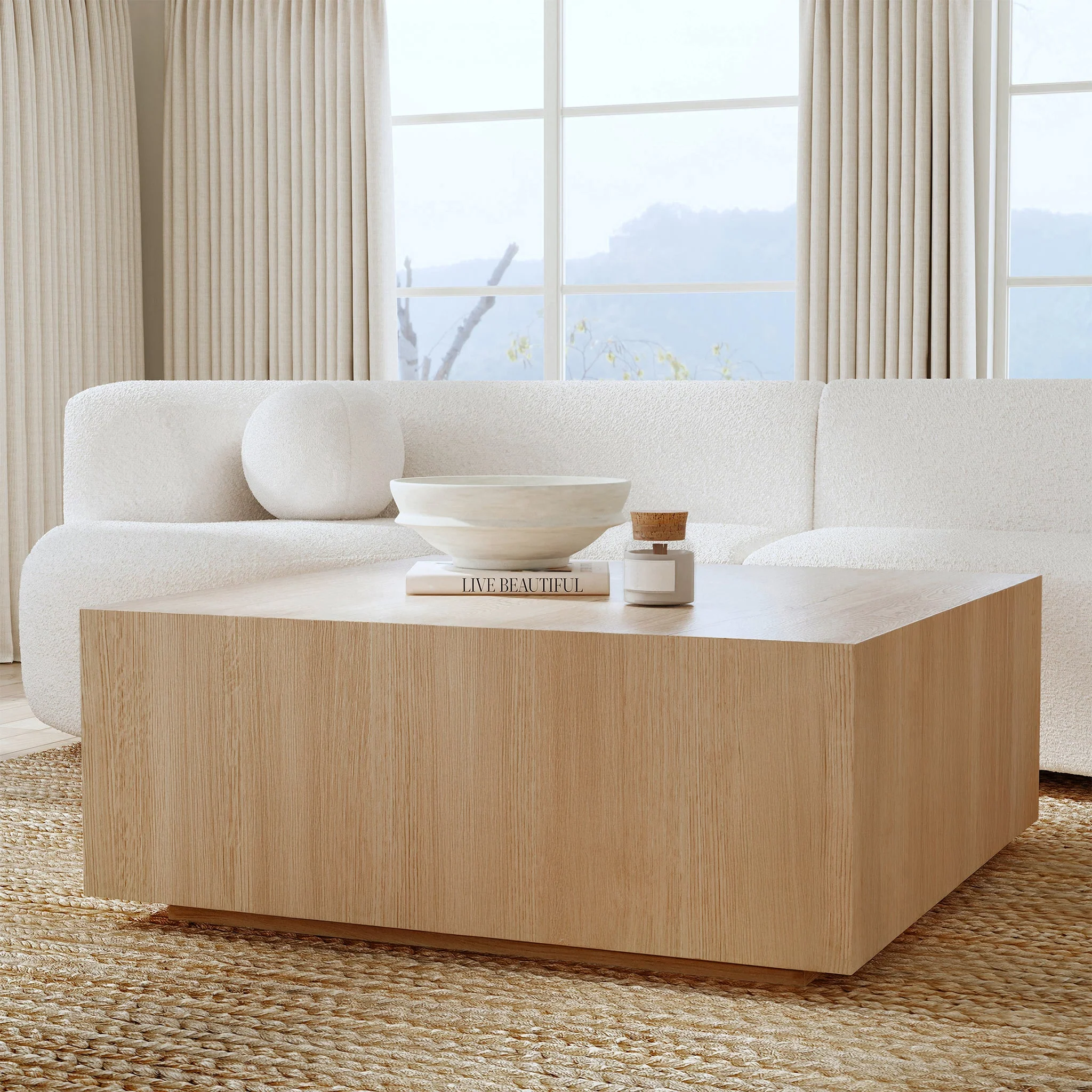 Layne Coffee Table with Casters - True Natural - Image 5