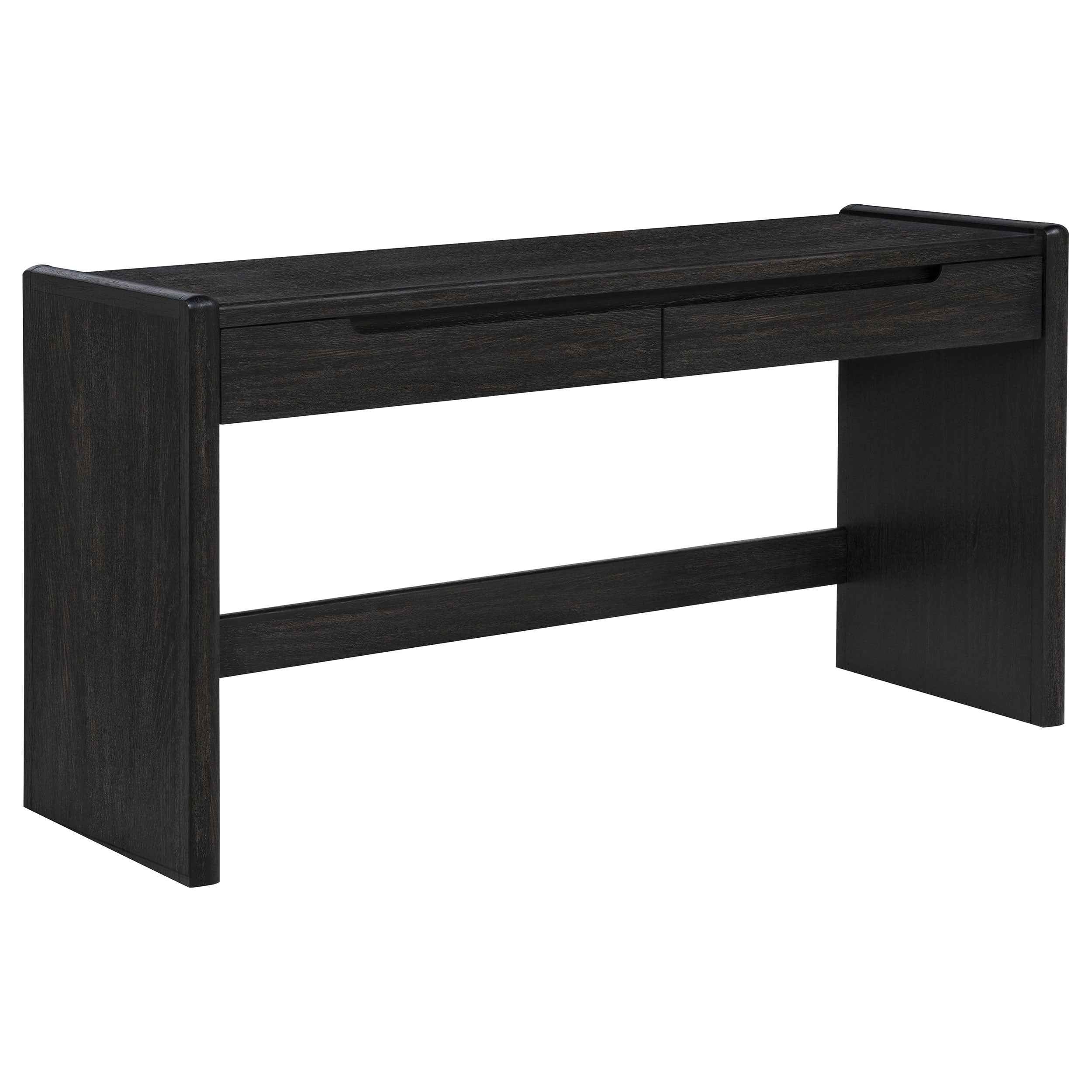 Leandro Burnished Black 2-drawer Home Office Writing Desk