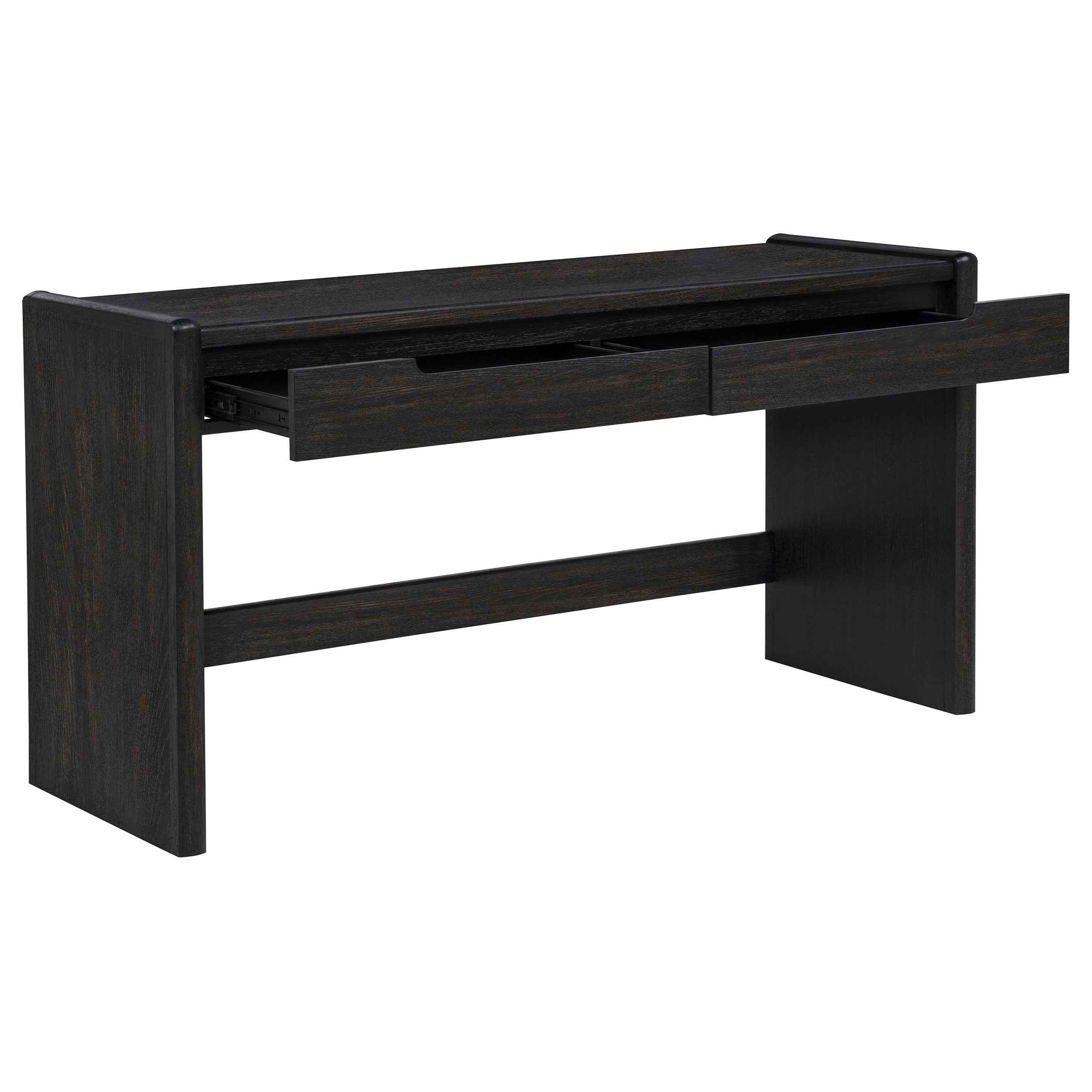 Leandro Burnished Black 2-drawer Home Office Writing Desk - Image 4