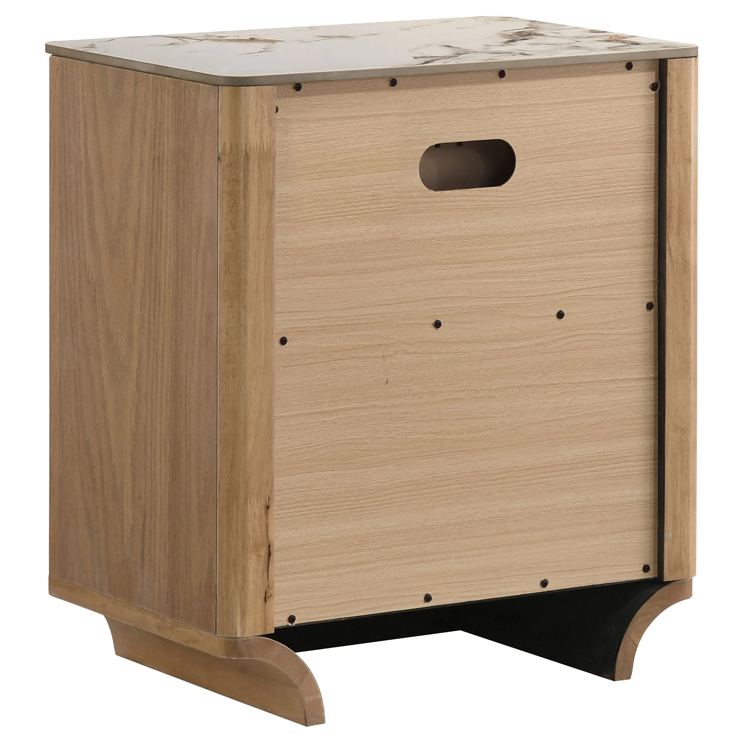 Leanne Light Oak 2-drawer Sinter Stone Top Nightstand - Image 5