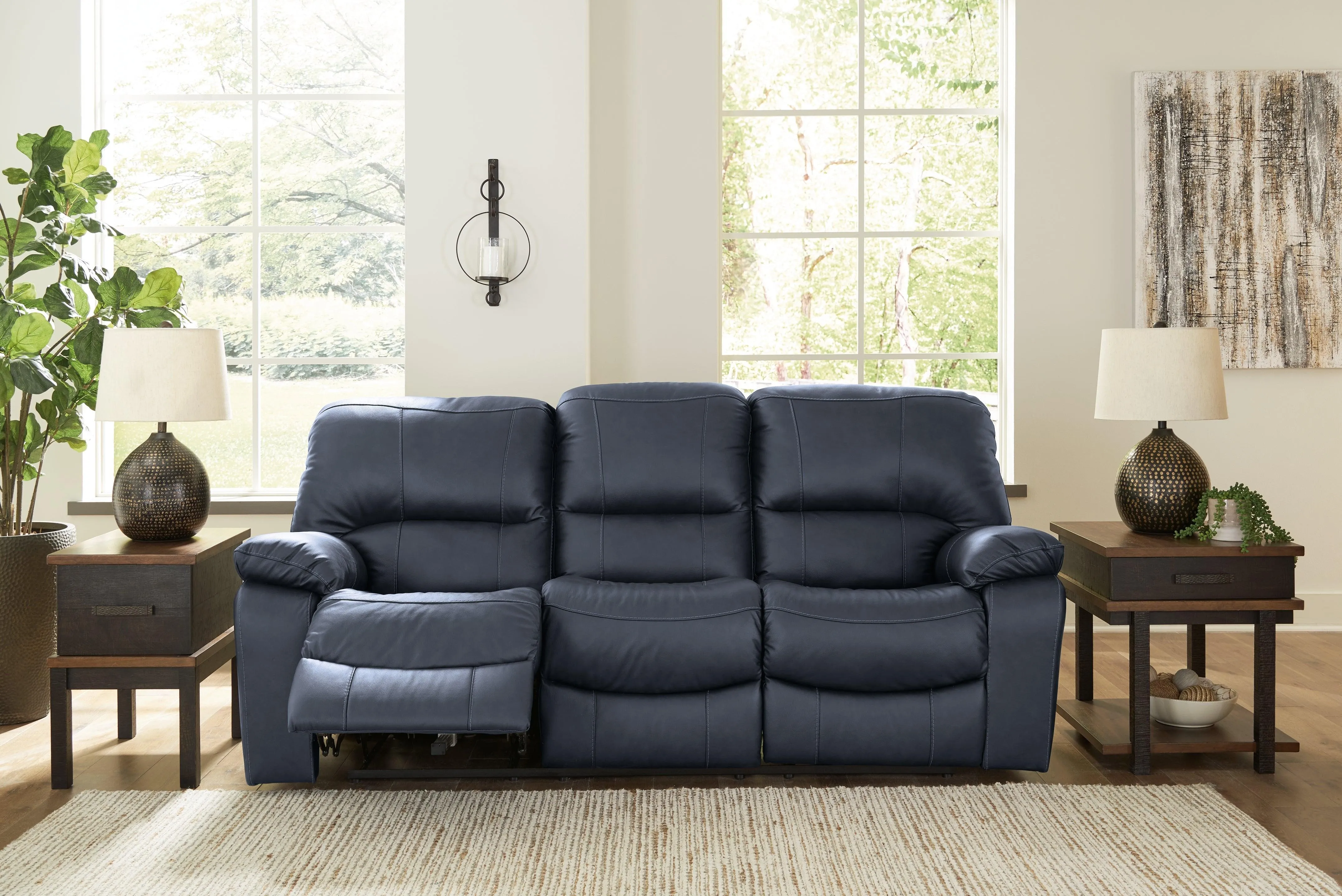 Leesworth Ocean Power Leather Reclining Sofa - Image 4