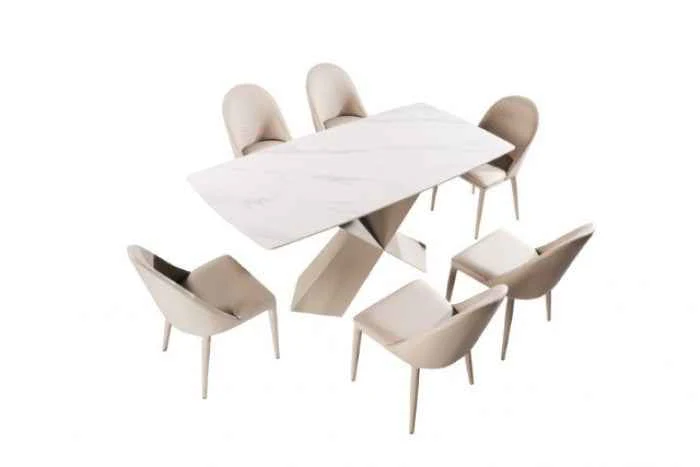 Lenvik Brown/White 7-Piece Dining Room Set - Image 5
