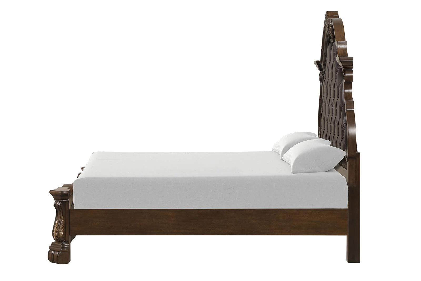 Leovanni Dark Brown Bombay Tufted King Bed - Image 4