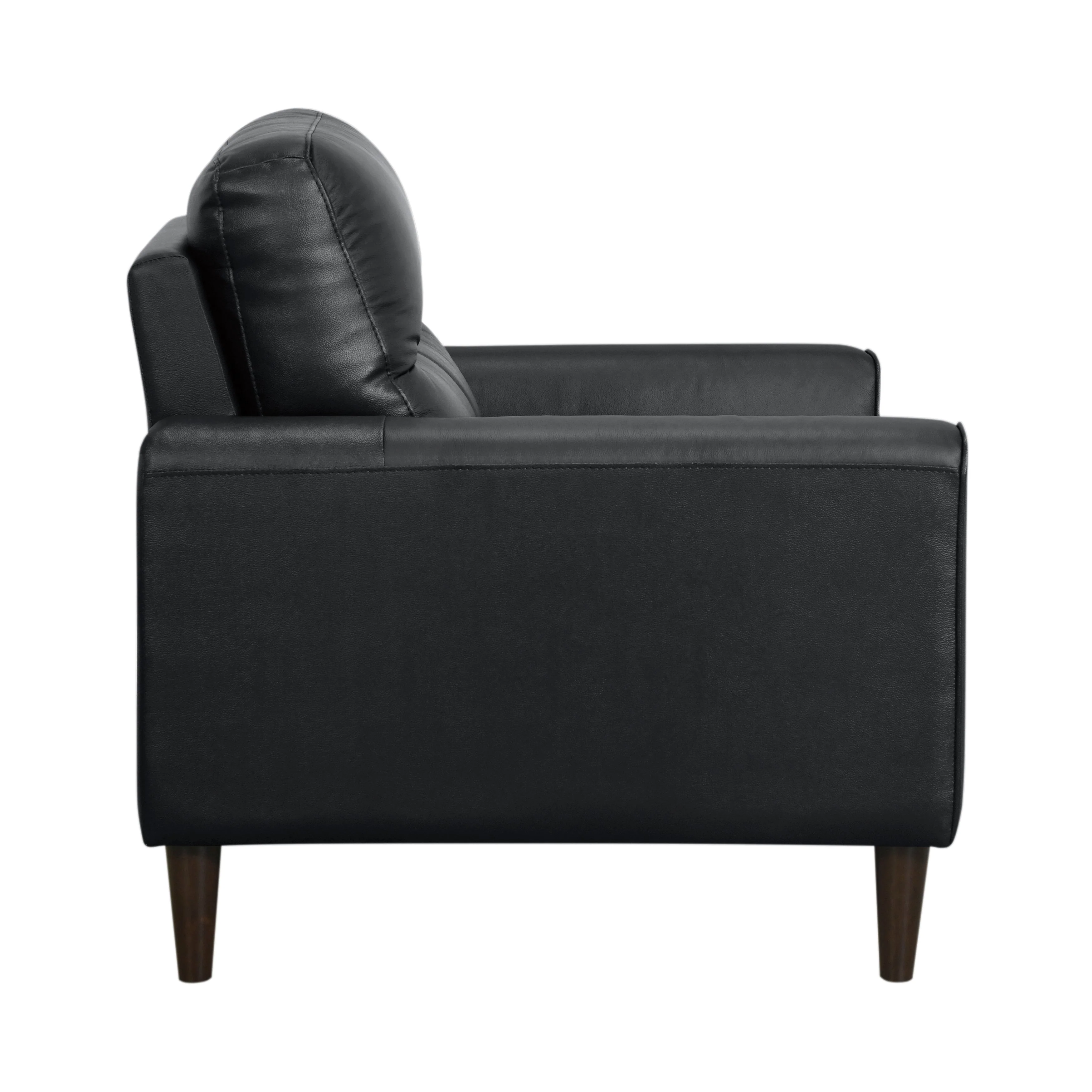 Lewes Black Leather Chair - Image 4