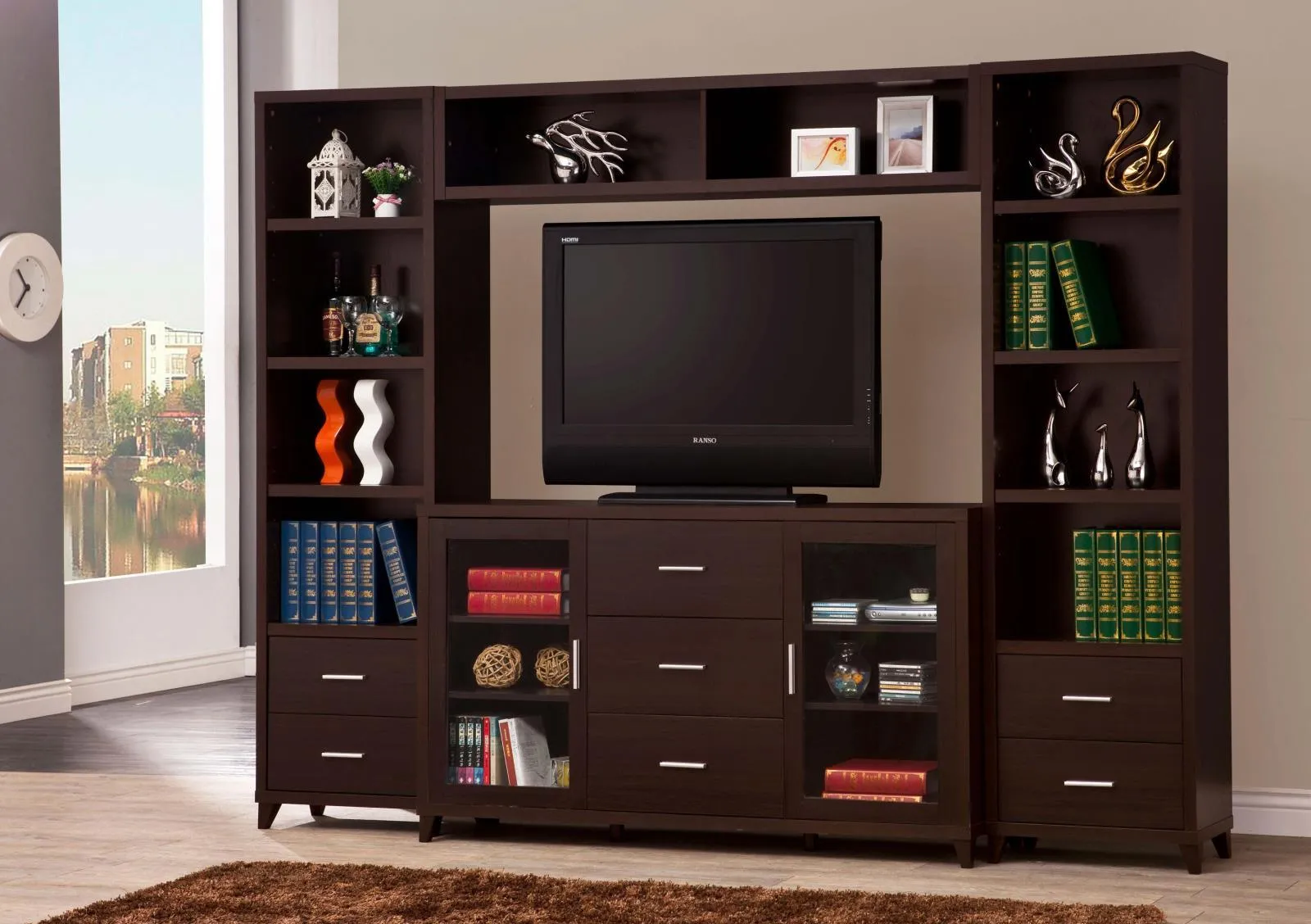 Lewes Cappuccino 4-Piece Entertainment Center